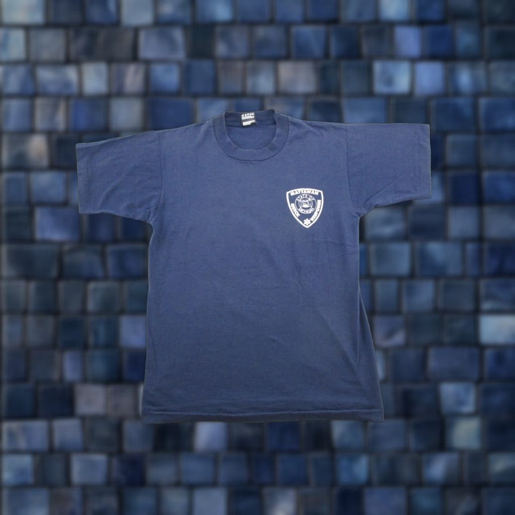 Fruit Of The Loom VINTAGE Fruit of the Loom State of Michigan Emergency Response Team Mattawan M Short Sleeve Cotton T-Shirt Blue Single Stitch Mens Shirt Size US M / EU 48-50 / 2 - 1 Thumbnail