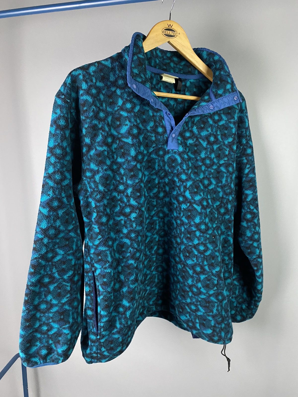 Japanese Brand × Vintage Vintage Blue Patterned Fleece Pullover Size US M / EU 48-50 / 2 - 7 Thumbnail