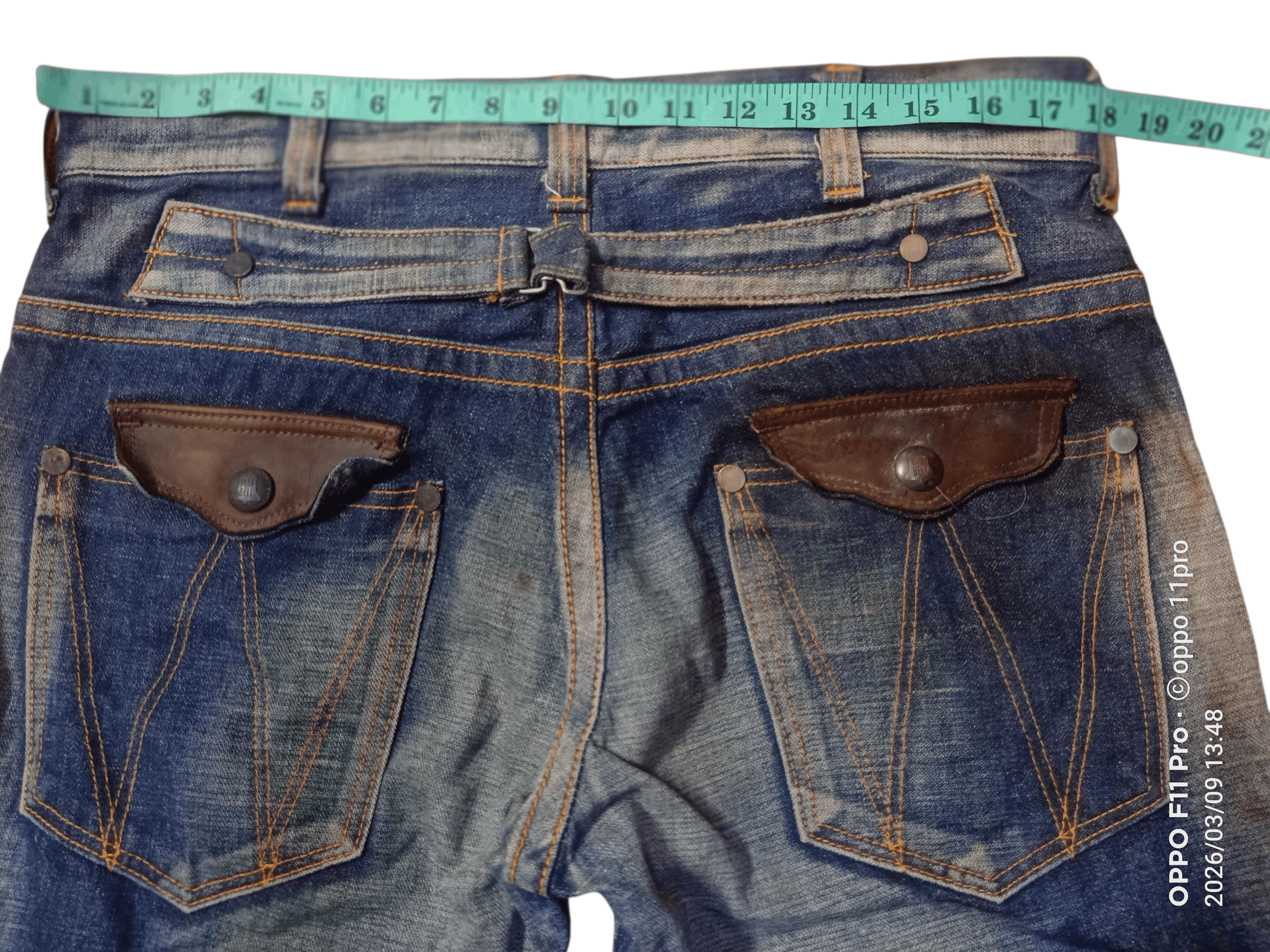 If Six Was Nine 💥Wrangler MudWash BuckleBack Denim 35X25💥 Size US 35 - 1 Thumbnail