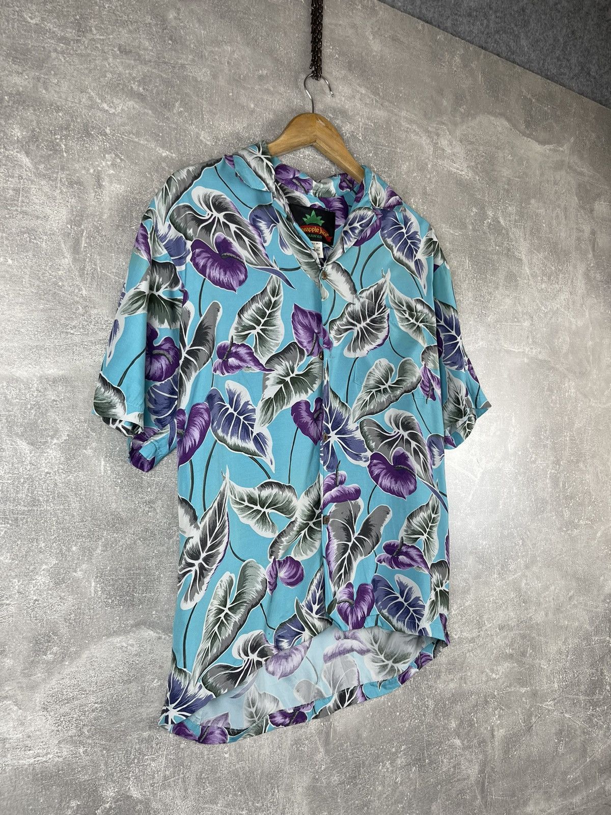 Other Pineapple Juice Hawaii Shirt Rayon Aloha Floral Blue Purple Size US S / EU 44-46 / 1 - 3 Thumbnail