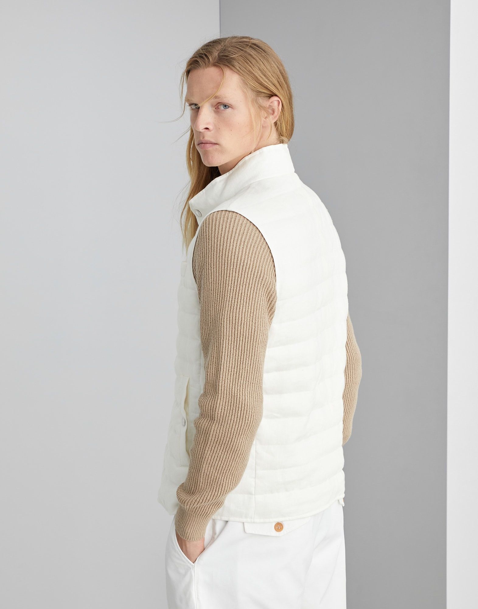 Brunello Cucinelli Wr Padded Vest in Open White Size US M / EU 48-50 / 2 - 3 Thumbnail