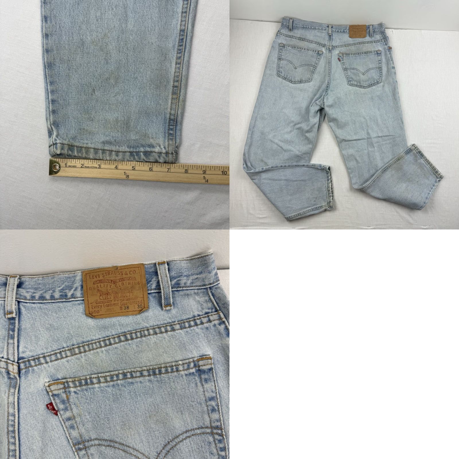 Levi's VINTAGE Levi's 560 Jeans Mens Regular 38x30 Blue Loose Fit Tapered Grunge 90s USA Stains Size US 38 / EU 54 - 9 Thumbnail