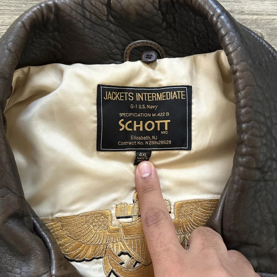 Schott Vintage Schott G-1 M-422 B Wings Of Gold Bomber Jacket 4XL Size US XXL / EU 58 / 5 - 5 Thumbnail