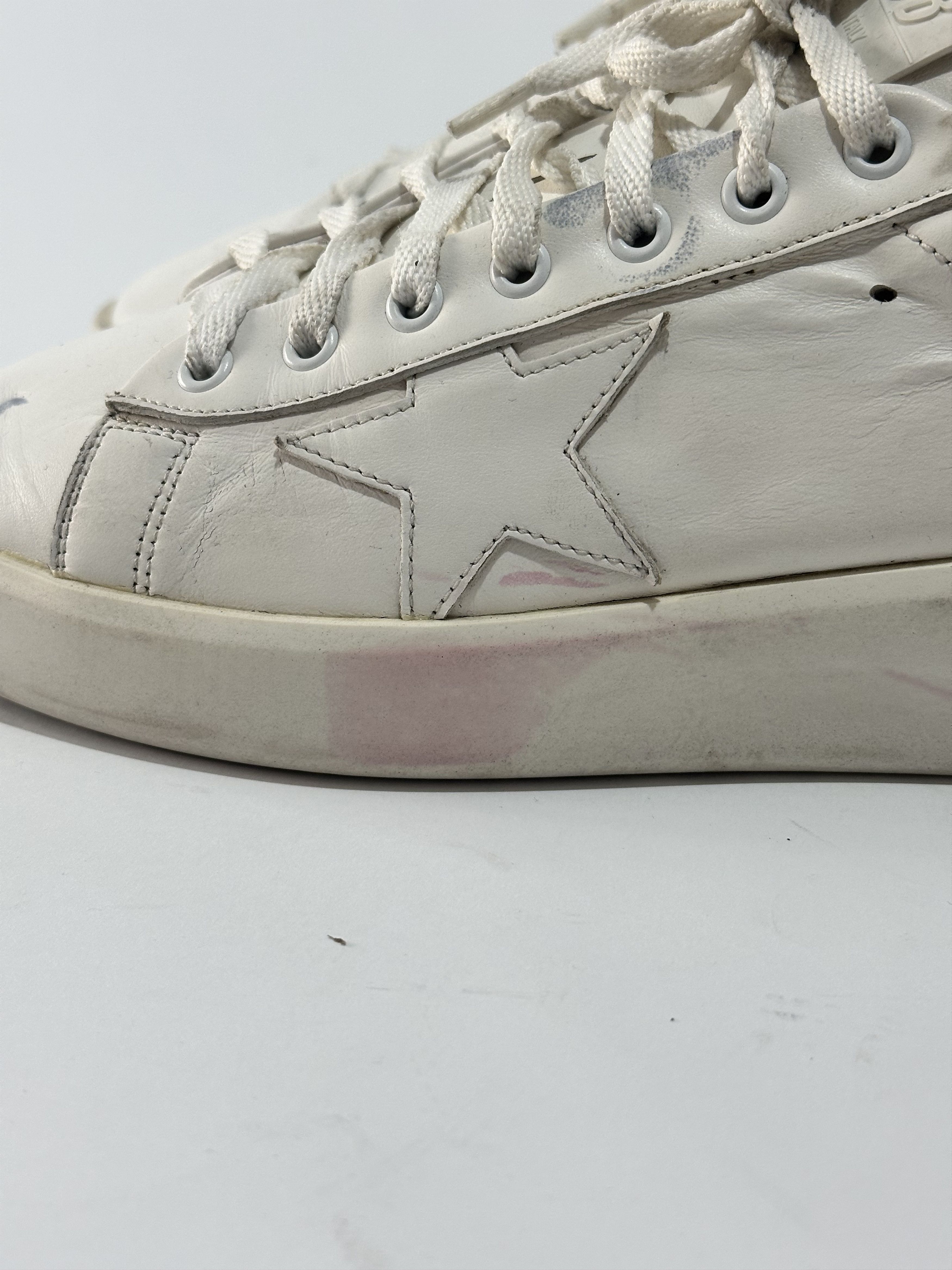 Golden Goose Golden Goose White Leather Pure Star Sneakers Size 41 Size US 8 / EU 41 - 2 Thumbnail