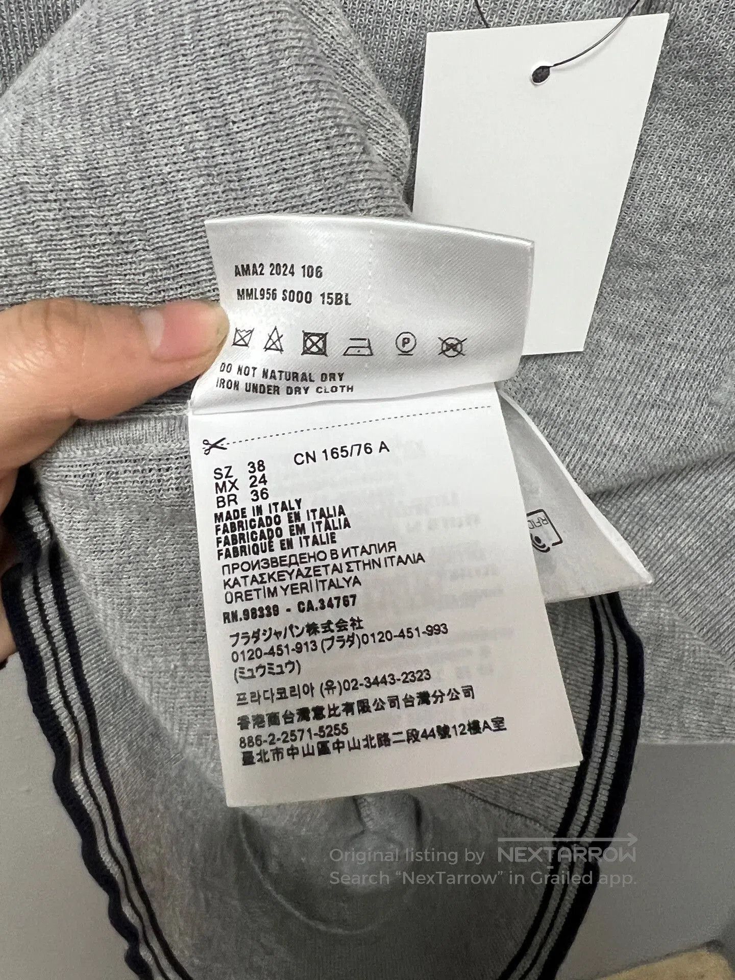 Miu Miu gray knitted polo short sleeve top. Size S / US 4 / IT 40 - 5 Thumbnail
