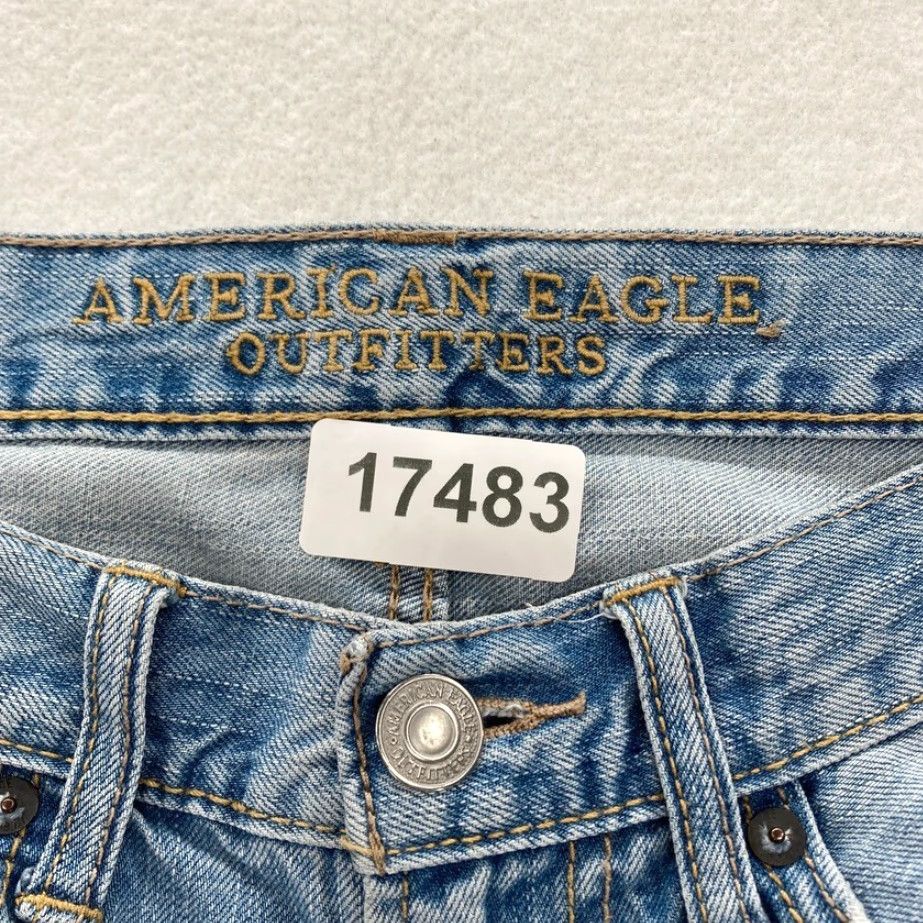 American Eagle Outfitters American Eagle Jeans Mens 28x32 Slim Fit Straight Leg Light Wash Blue Denim Pant Size US 28 / EU 44 - 4 Thumbnail