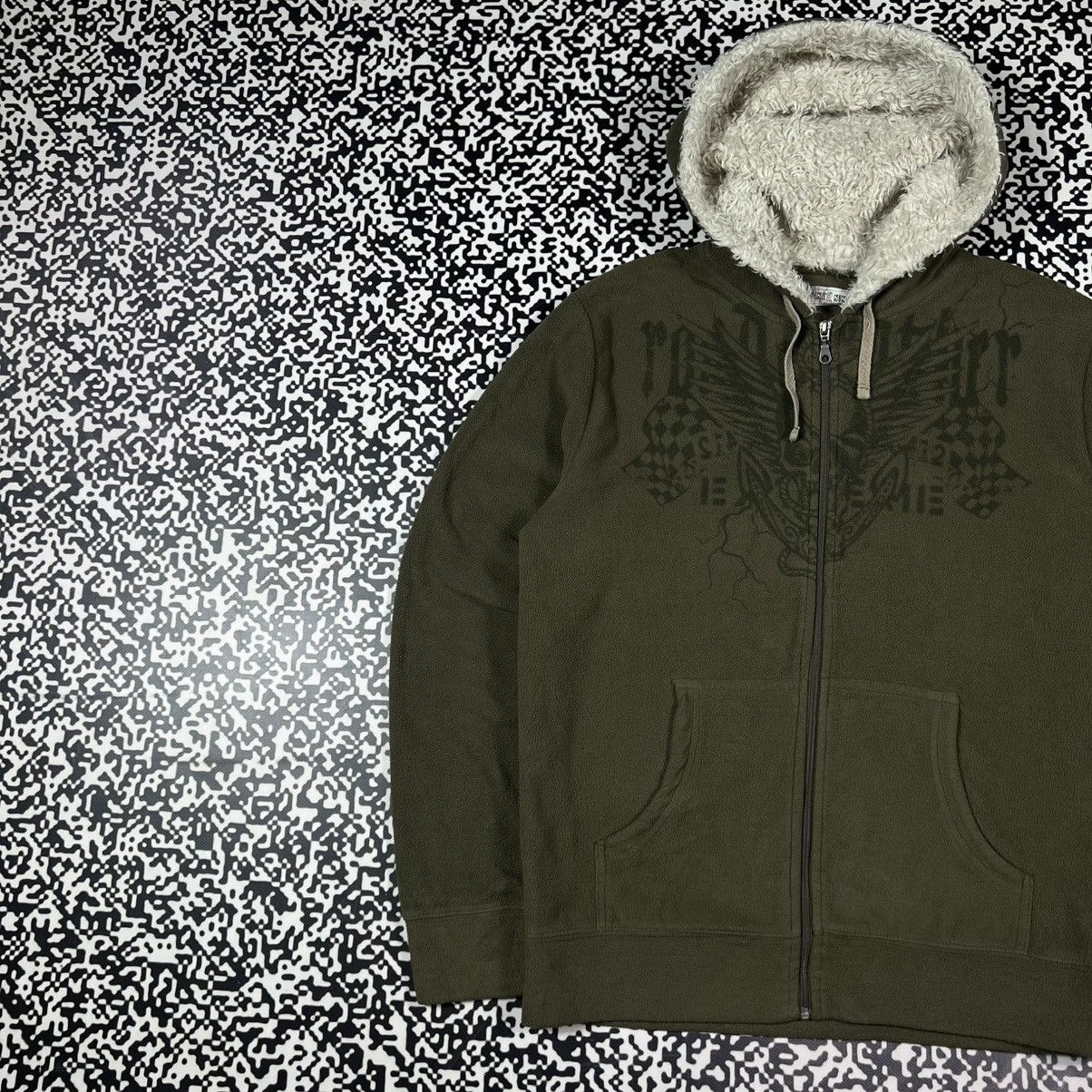 Japanese Brand Vintage Y2K Japanese Affliction Skull Tribal Fur Faux Hoodie Size US L / EU 52-54 / 3 - 2 Thumbnail