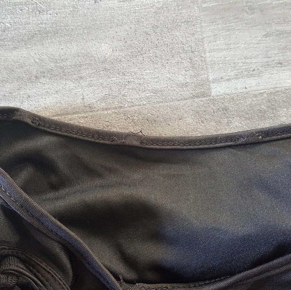 Designer Black Back Stitched Shiny Long Sleeve Mini Size S / US 4 / IT 40 - 3 Thumbnail