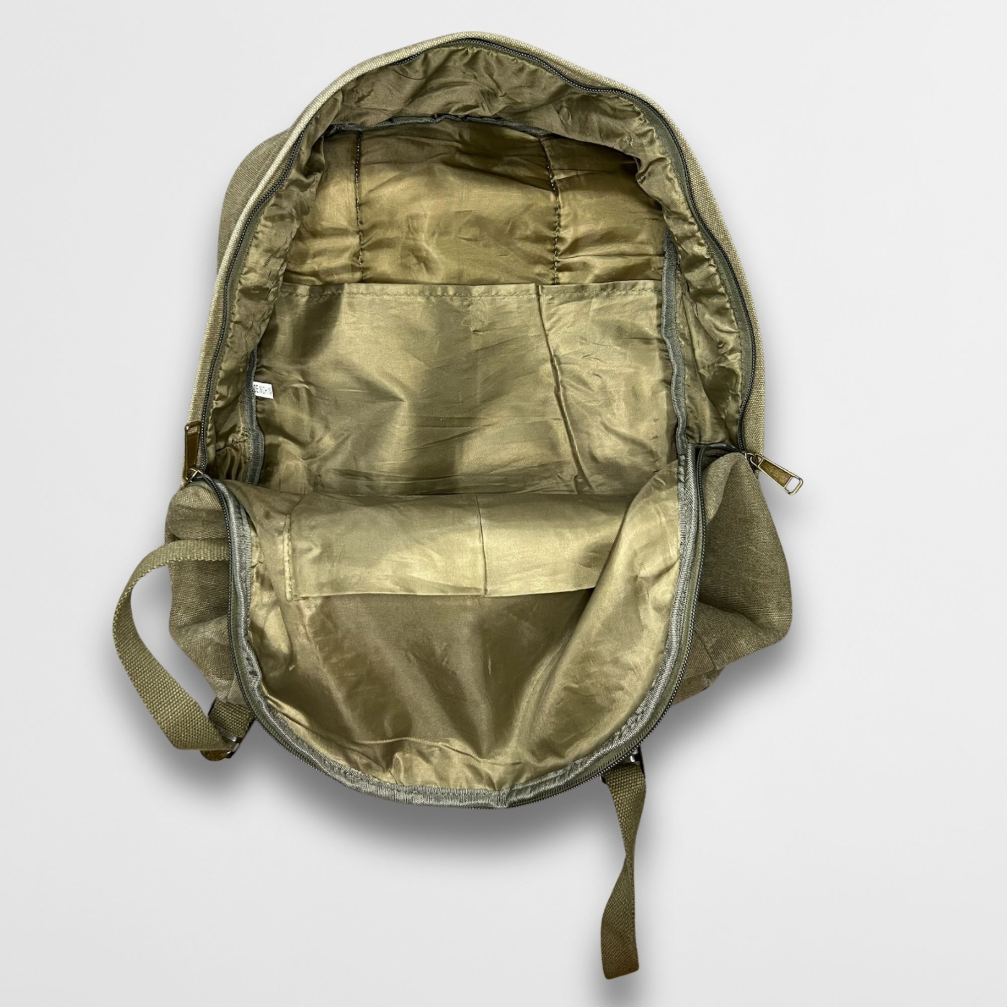 Other Olive Green Canvas Backpack With Front Pocket & Carabiner Cl Size ONE SIZE - 4 Thumbnail