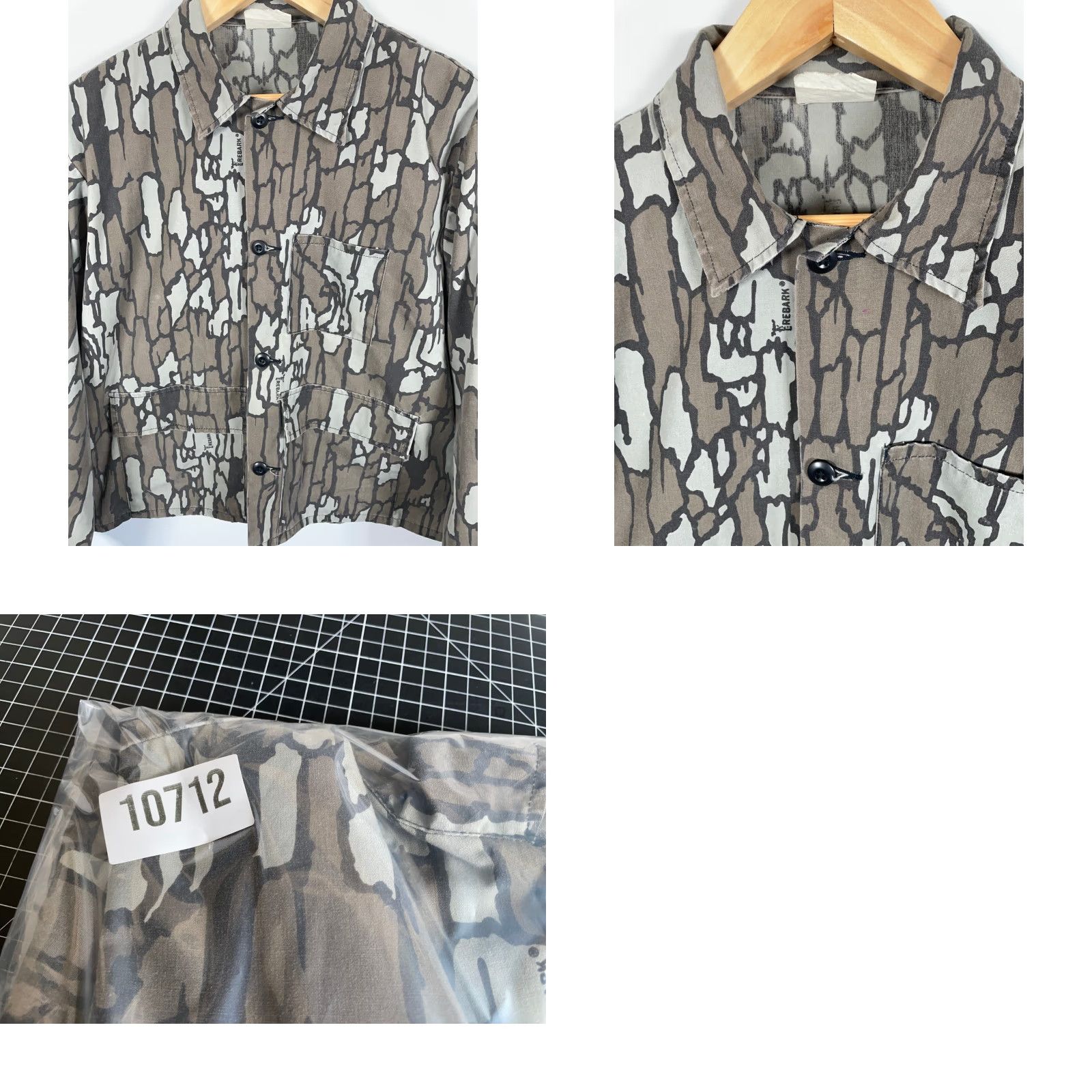 Vintage VINTAGE Trebark Camouflage Shirt Jacket Men's Large Camouflage Cotton Polyester VTG Regular Unlined Pockets Button-Up Twill 80s - Mens Size US L / EU 52-54 / 3 - 9 Thumbnail
