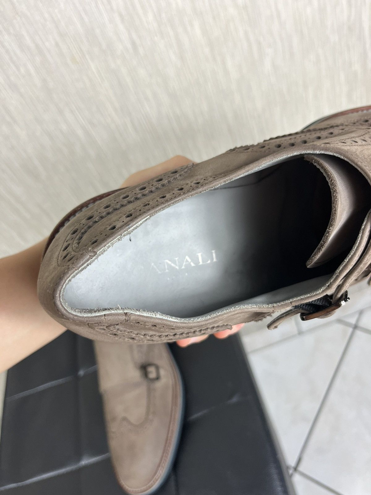 Canali × Designer Canali Italy monk strap leather shoes classic suede loafers Size US 12 / EU 45 - 14 Thumbnail