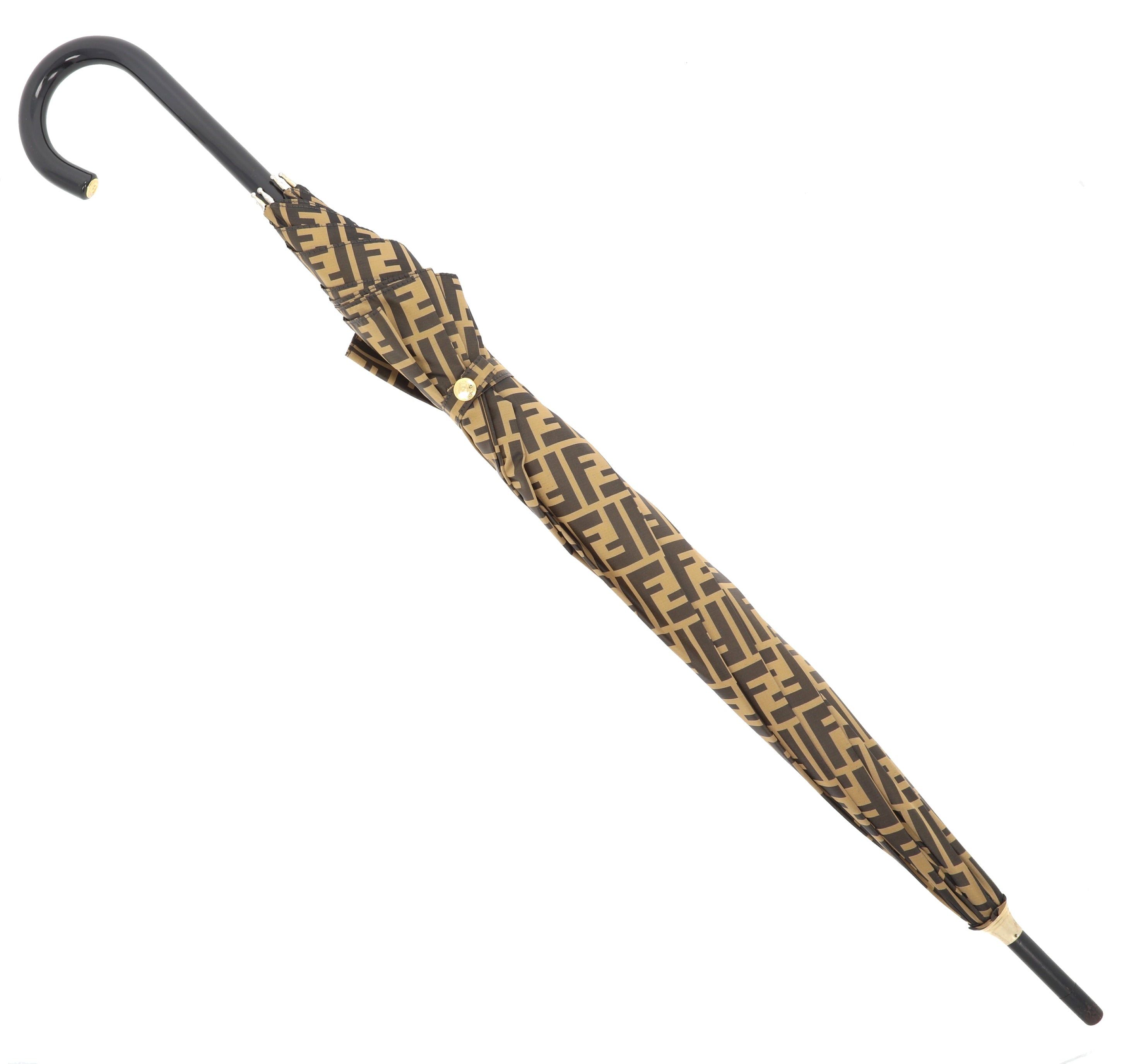image of Fendi Umbrella In Brown Fabric, Women's