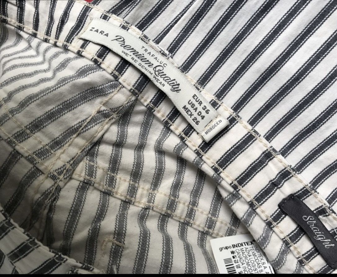 Zara Zara Stripe Pants Skinny fit Grunge Styel Kurt Cobain Size US 27 - 4 Thumbnail