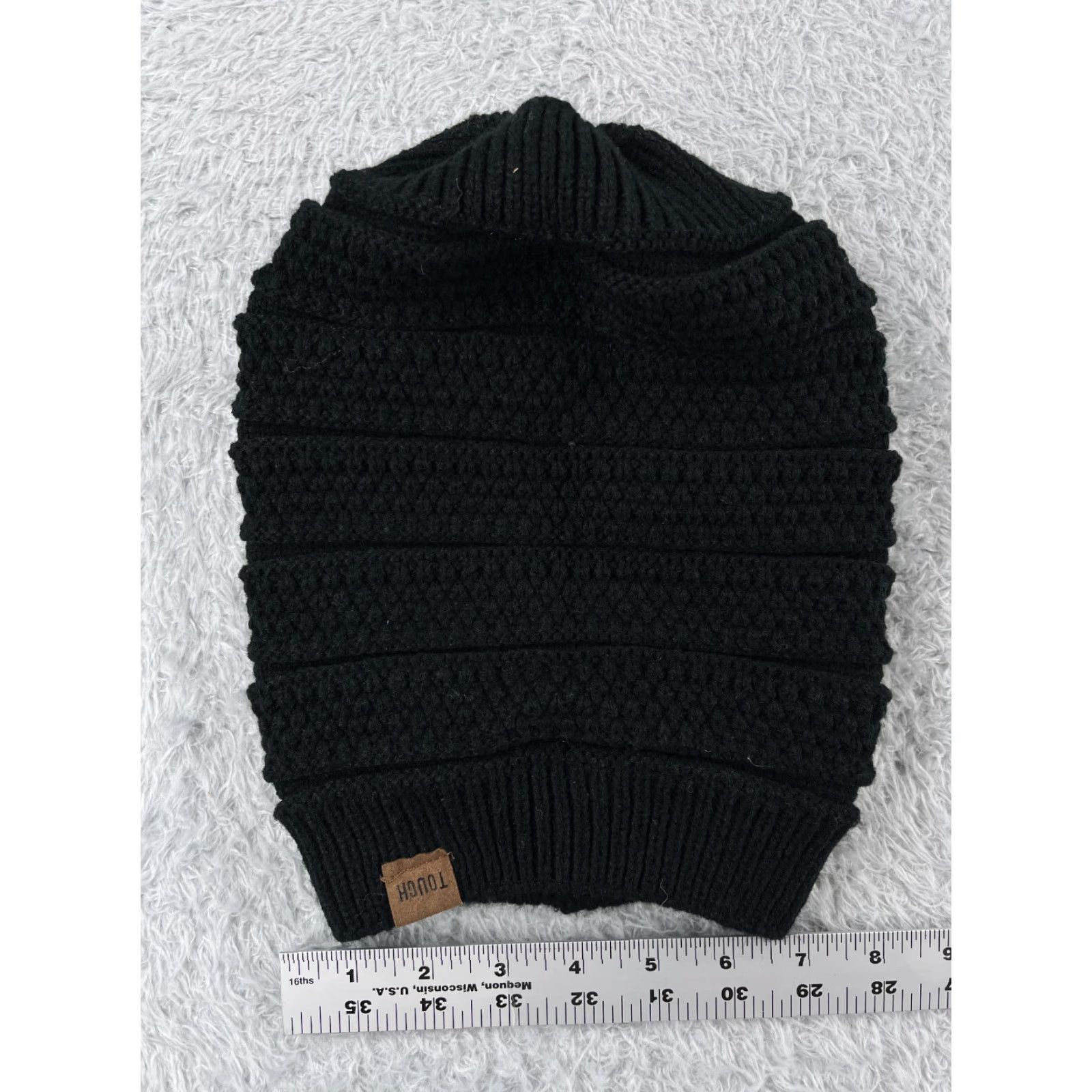 Vintage Tough Headwear Beanie Hats Adult One Size Black Knit 100% Acrylic Slouch Toque Ski Size ONE SIZE - 5 Thumbnail