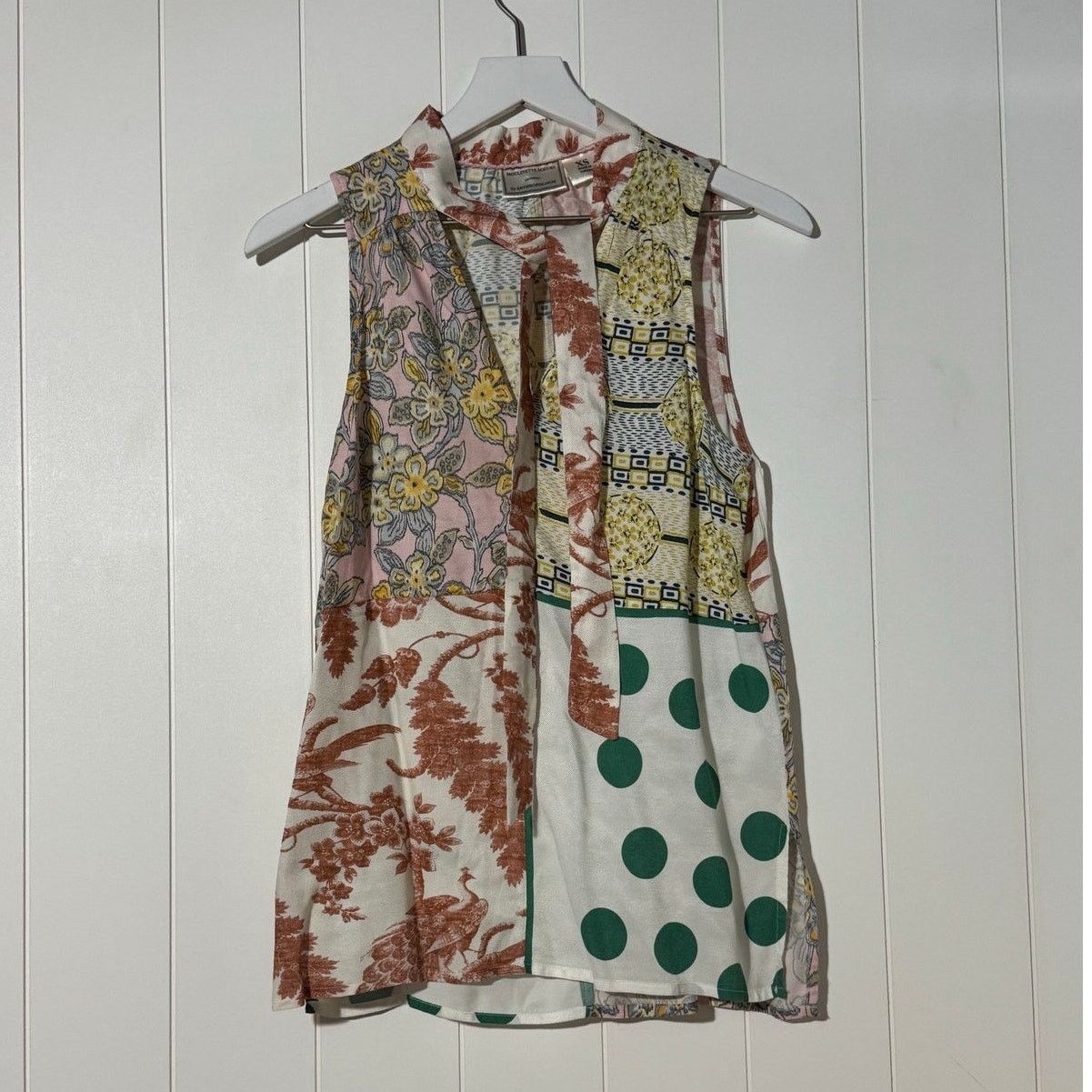 Anthropologie Anthropologie Moulinette Soeurs Patchwork Blouse XS Size XS / US 0-2 / IT 36-38 - 2 Thumbnail
