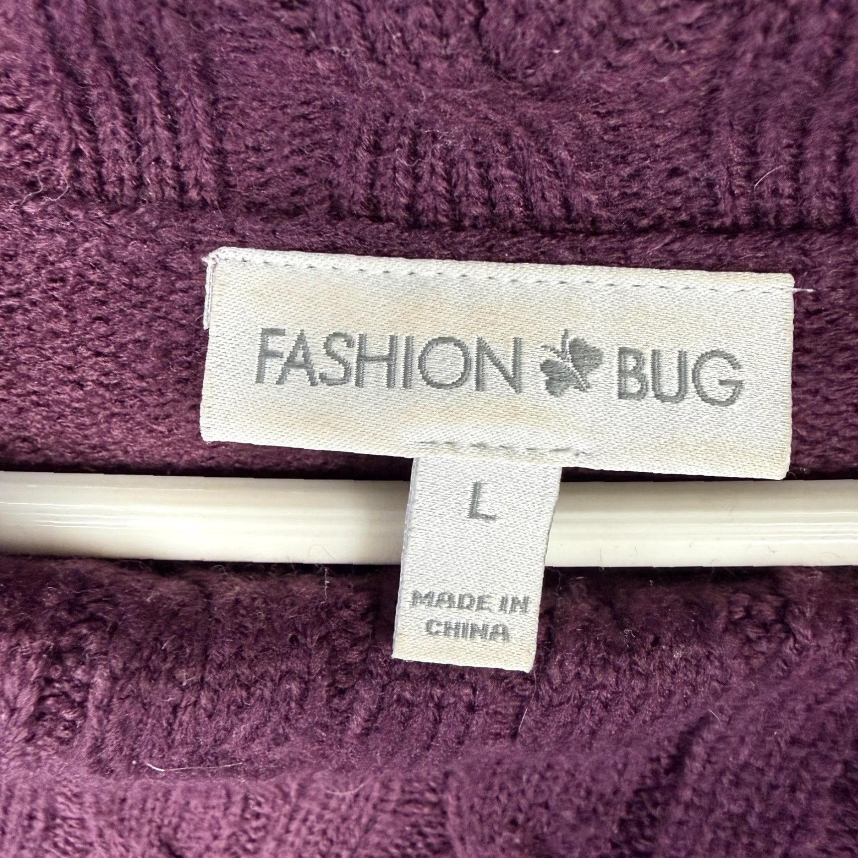 Vintage VINTAGE? (No) Fashion Bug Sweater Womens L Purple Cowl Neck Cable Knit Pockets Boho Gothic Whimsigoth Size L / US 10 / IT 46 - 5 Thumbnail