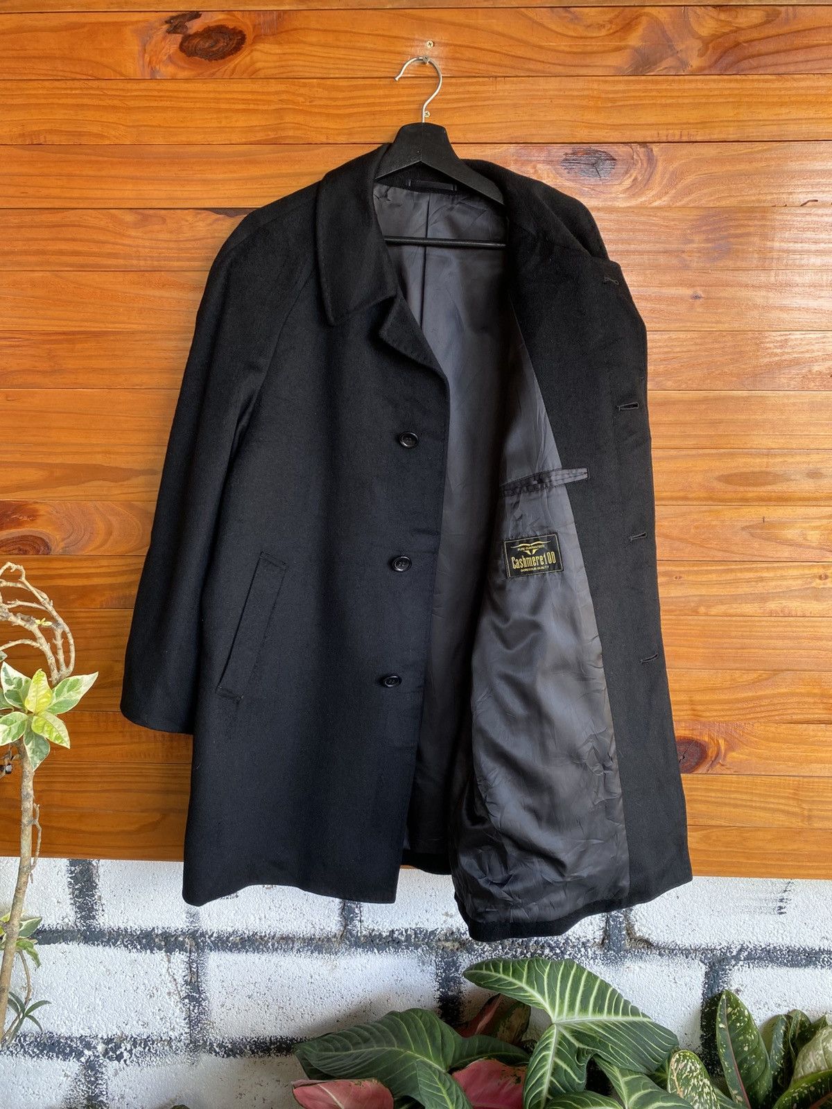 Vintage Vintage Black Cashmere Overcoat – 100% Cashmere Wool Size US M / EU 48-50 / 2 - 9 Thumbnail