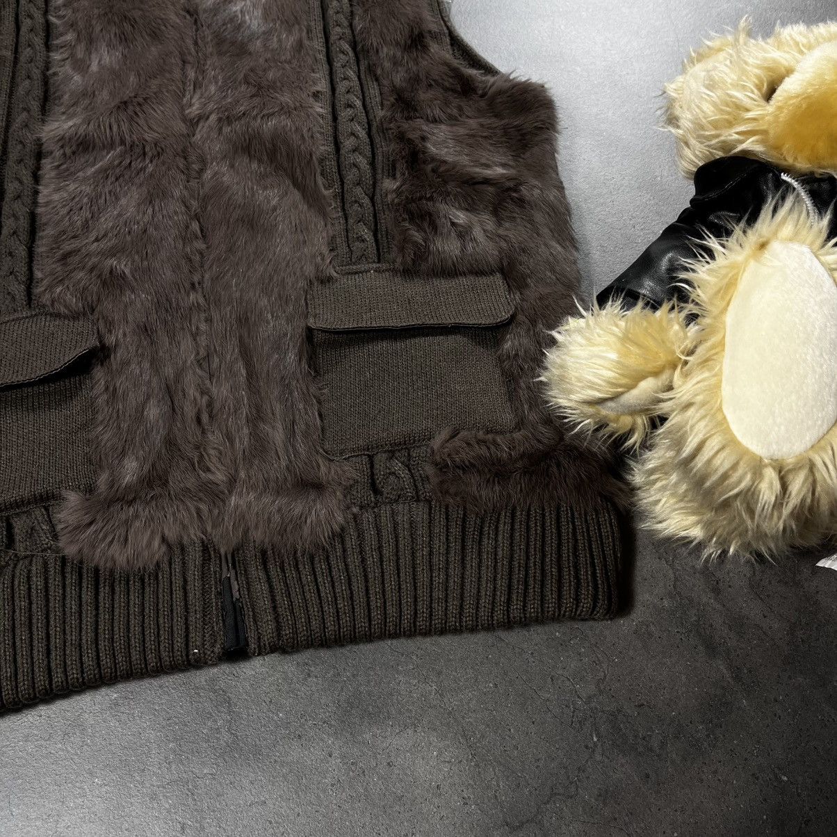 Japanese Brand Vintage Y2K Avant Garde Real Rabbit Fur Bomber Vest Jacket Size US S / EU 44-46 / 1 - 5 Thumbnail
