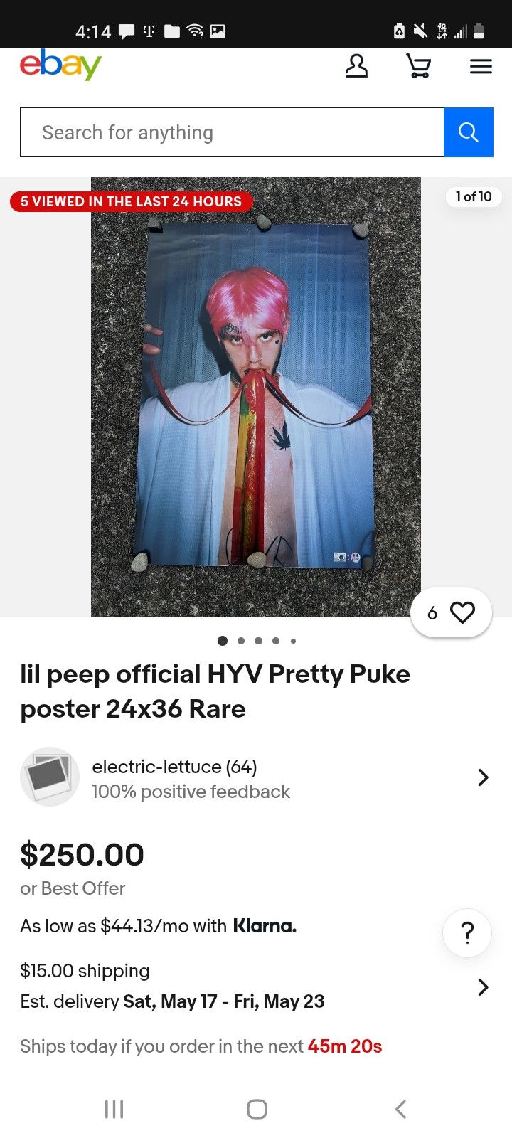 Fuck The Population Lil peep × Pretty Puke poster/24×36 Size ONE SIZE - 5 Thumbnail