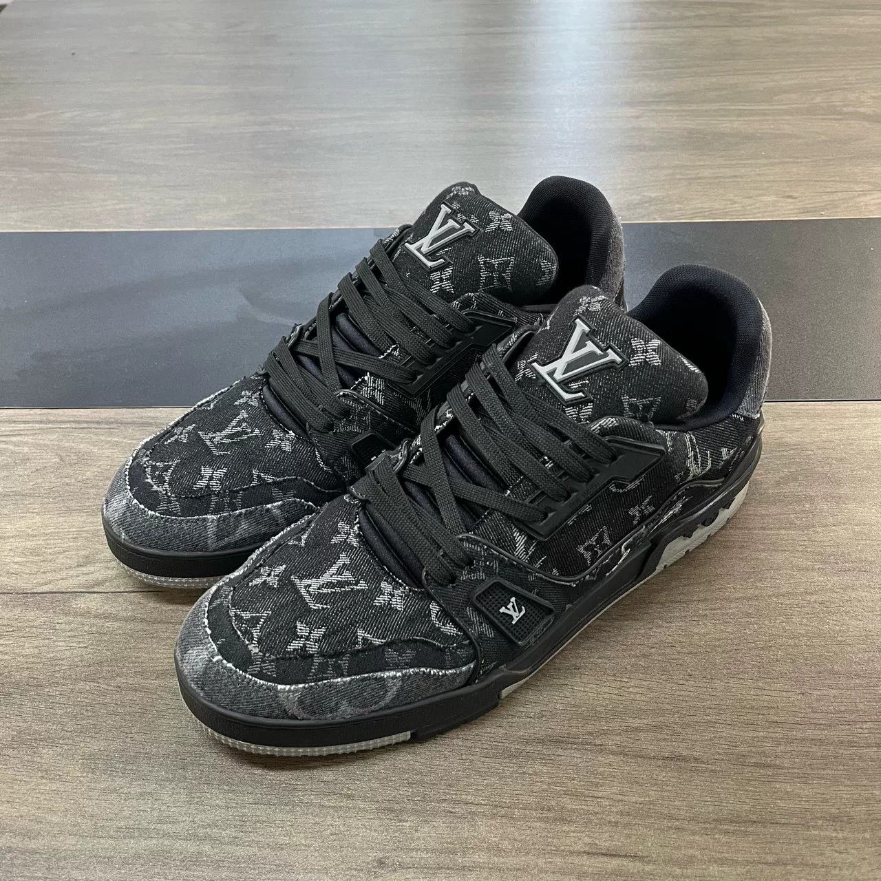 Louis Vuitton LV Trainer Black Denim Sneakers Size 44 Size US 11 / EU 44 - 1 Thumbnail