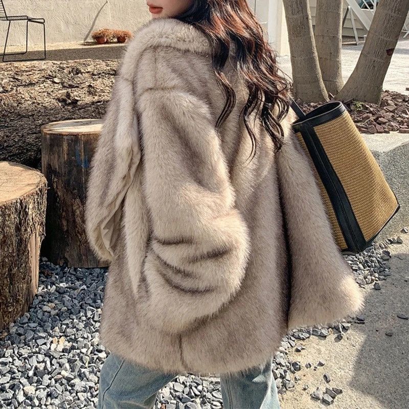 Other × Vintage Fluffy Oversized Luxury Fashion Faux Fur Coat Jacket Size M / US 6-8 / IT 42-44 - 3 Thumbnail