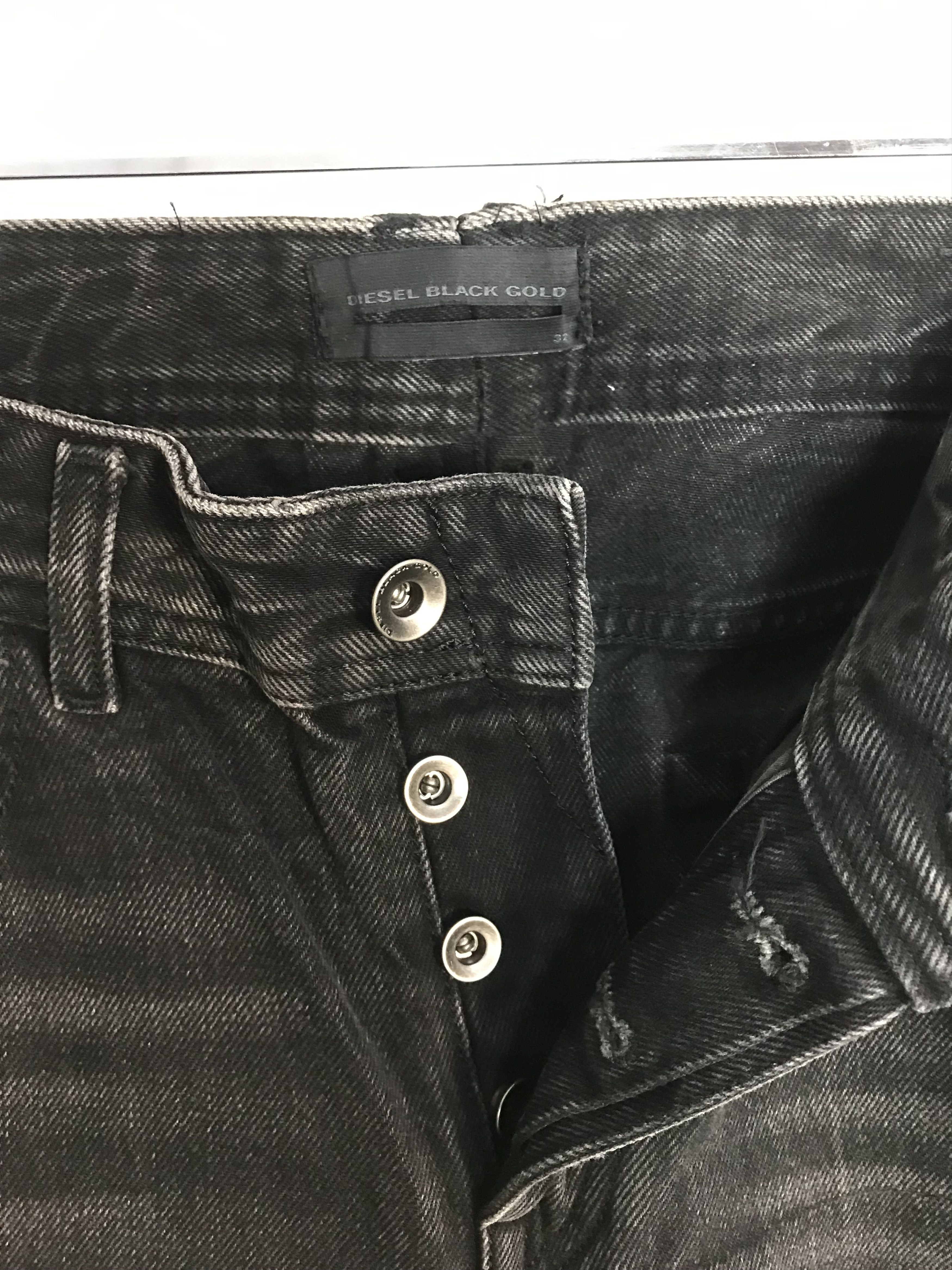Diesel Diesel Black Gold Denim Black Distressed Denim Skinny Cut Size US 34 / EU 50 - 6 Thumbnail