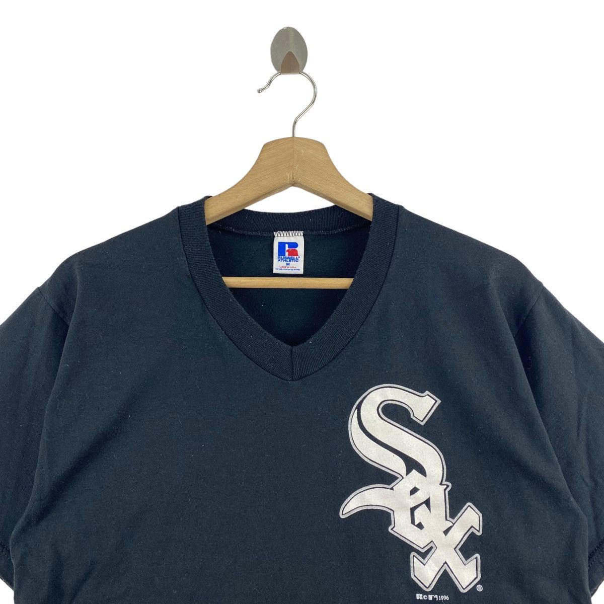 MLB Vintage 90s CHICAGO WHITE SOX Mlb Print Black Shirt Size US M / EU 48-50 / 2 - 2 Thumbnail