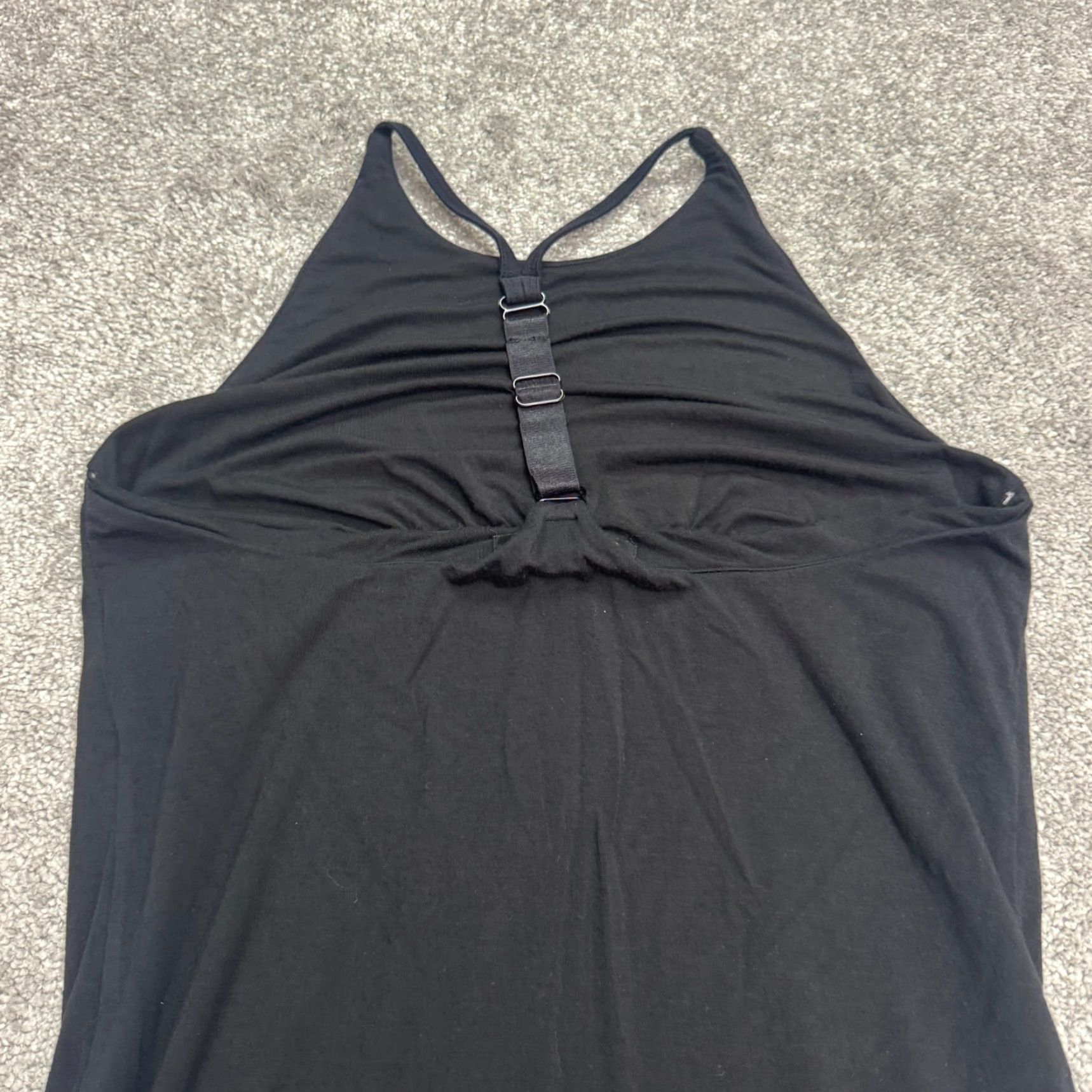 VINTAGE Athleta Maxi Dress Women's Petite Black Casual Summer Sleeveless  Knitted Size PM