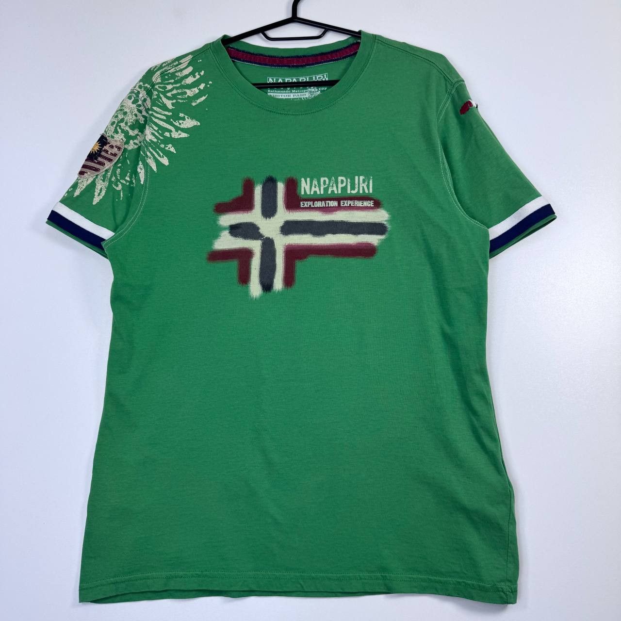 Napapijri Napapijri T-Shirt Green Logo Flag Casual Outdoor Mens Size M Size US M / EU 48-50 / 2 - 1 Thumbnail