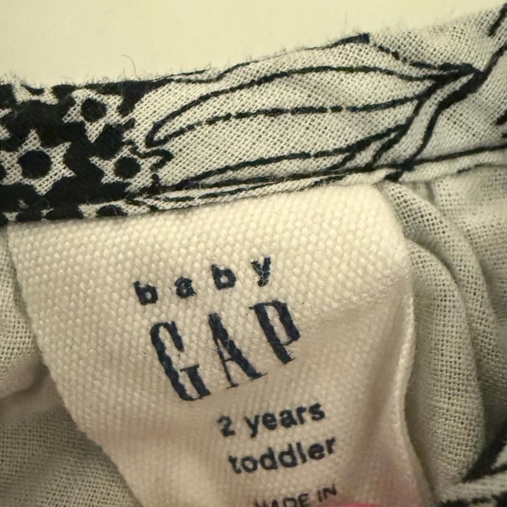 Gap Baby GAP Floral Black and White Print Short Sleeve Dress 2T Size ONE SIZE - 4 Thumbnail
