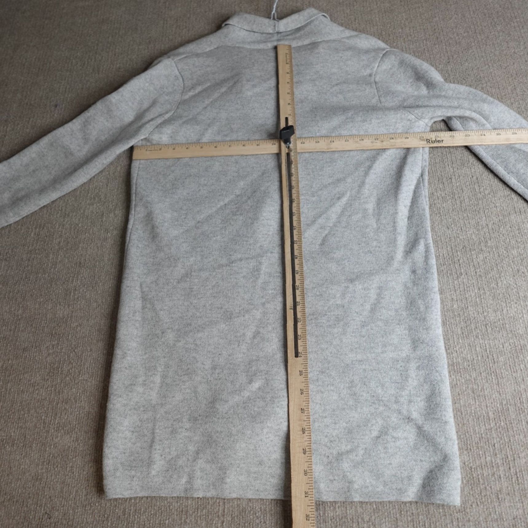 Vintage Amici Cardigan Sweater Womens M Gray Open Front 100% Cashmere Pullover Regular Knit Time: Winter Fall Spring 3-4 Size UK? Size M / US 6-8 / IT 42-44 - 3 Thumbnail