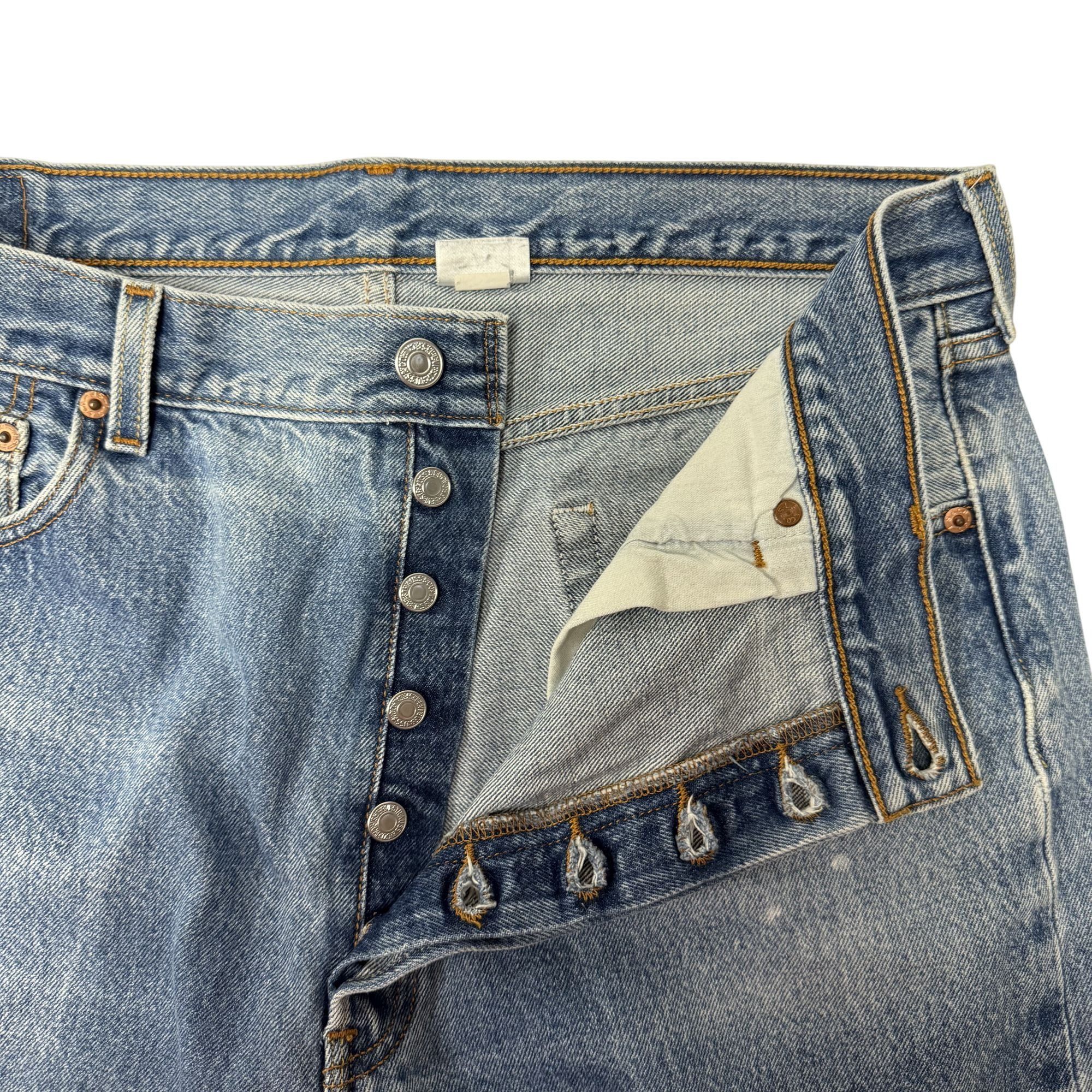 Levi's Vtg Levis 501 XX DISTRESSED Blue Jeans BUTTON FLY Pants Size US 38 / EU 54 - 3 Thumbnail