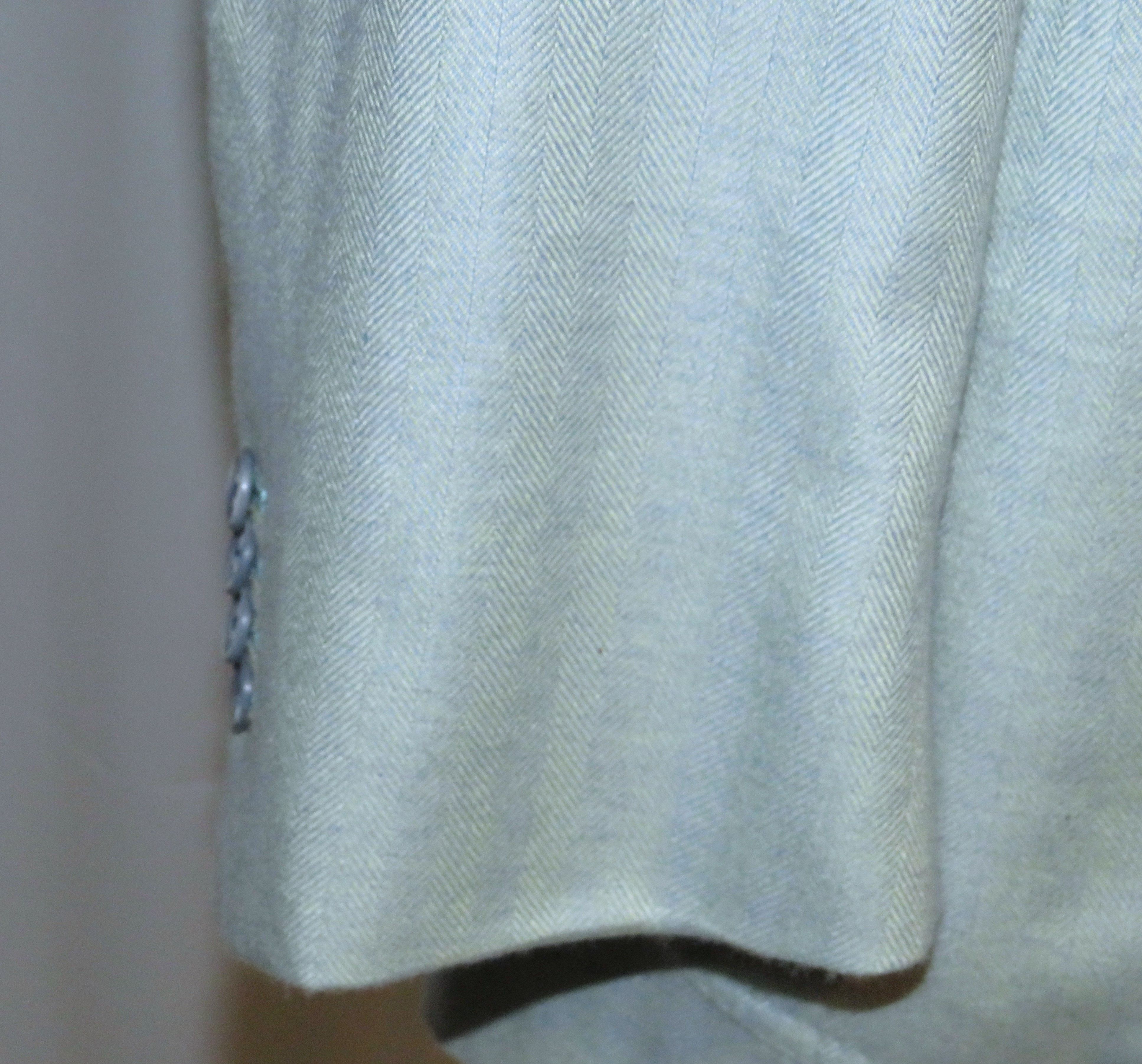 Tincati x Partenopea Custom Pale Green HBone Cashmere Sport Coat 44L Size 44L - 8 Thumbnail