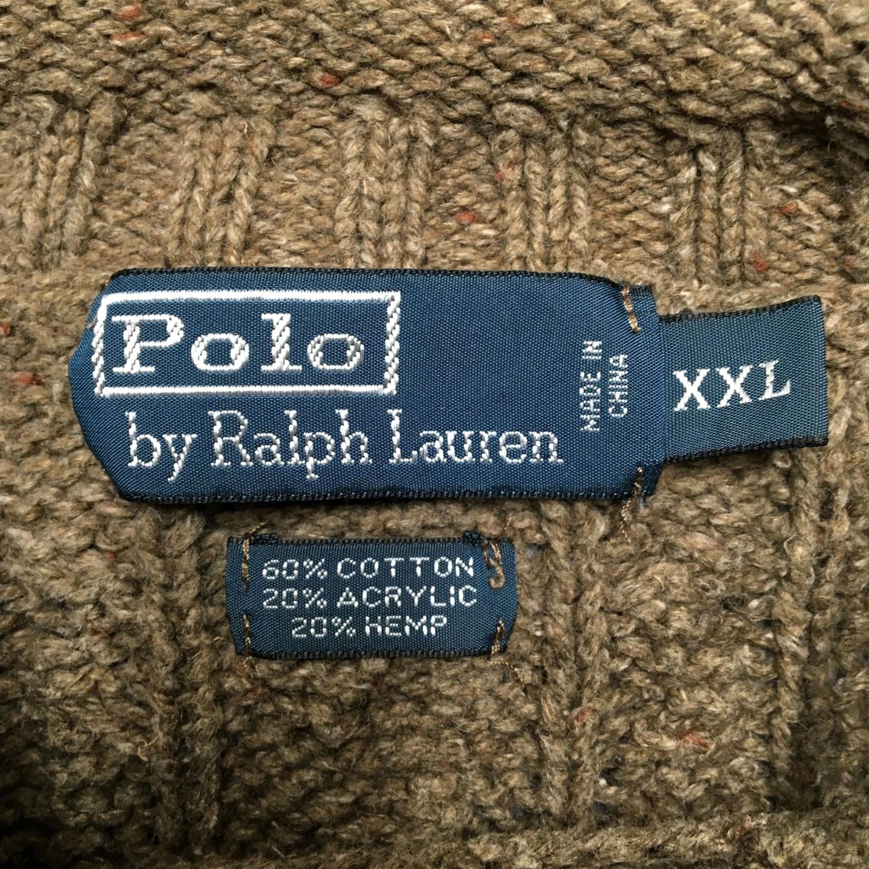 Polo Ralph Lauren Polo Ralph Lauren Sweater Men's 2XL Brown Cable-Knit Crew Neck Pullover Knit Wool Blend Casual Size US XXL / EU 58 / 5 - 5 Thumbnail