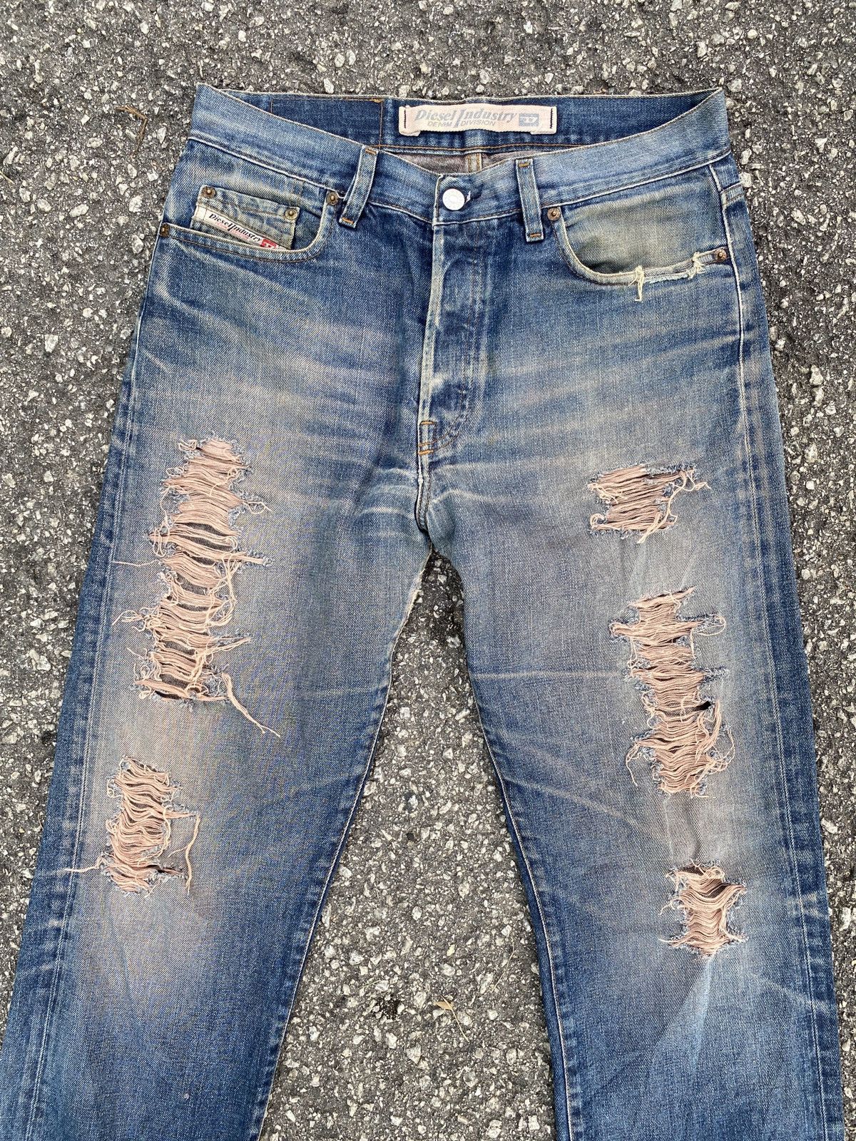 Diesel × Vintage Vintage 90’s Diesel D Blue Washed Distressed Denim Size US 32 / EU 48 - 3 Thumbnail