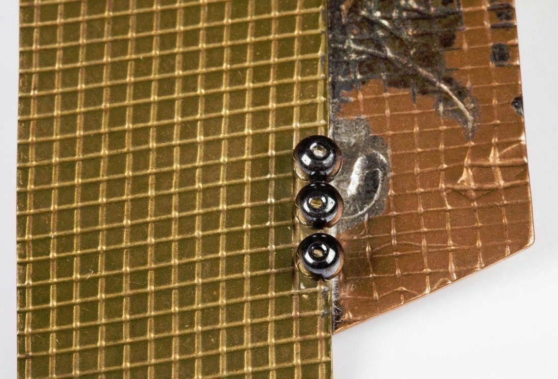 Handmade Brutalist Hand Made Brass Copper Hematite Ball Bead Earrings Size ONE SIZE - 4 Thumbnail