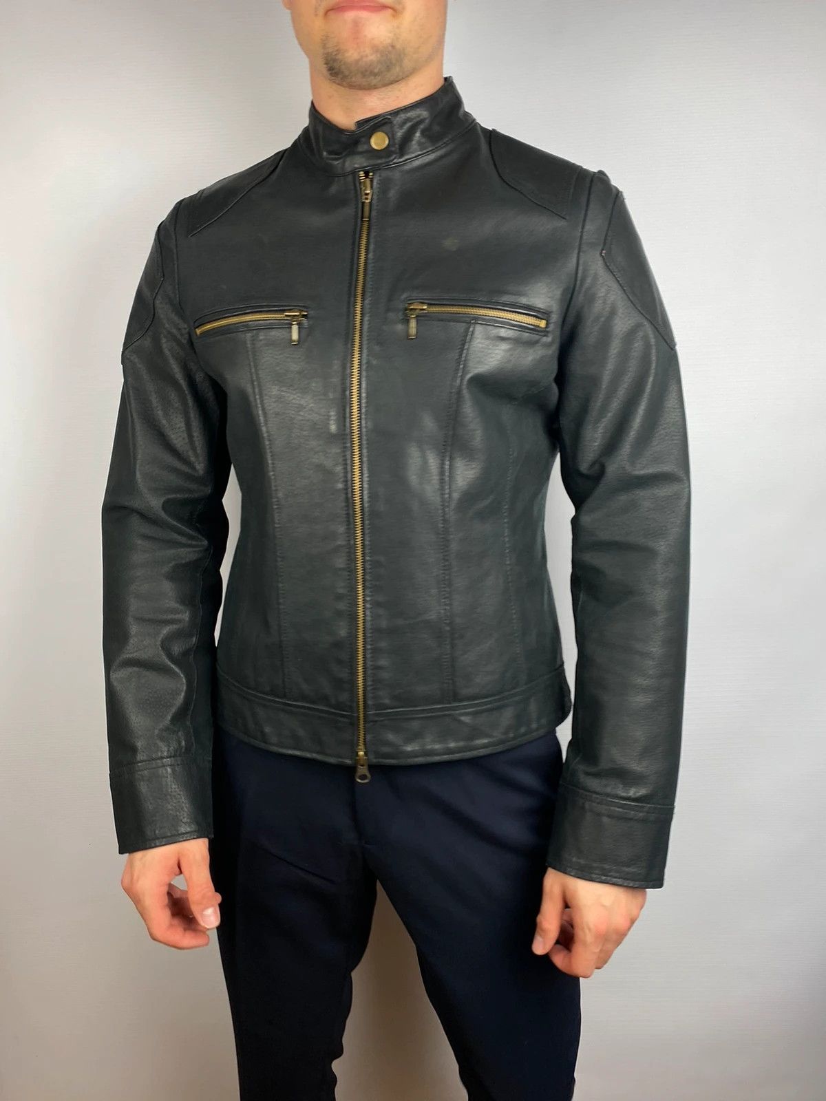 Vintage motorcycle leather jacket elegant autumn y2k Size M / US 6-8 / IT 42-44 - 3 Thumbnail
