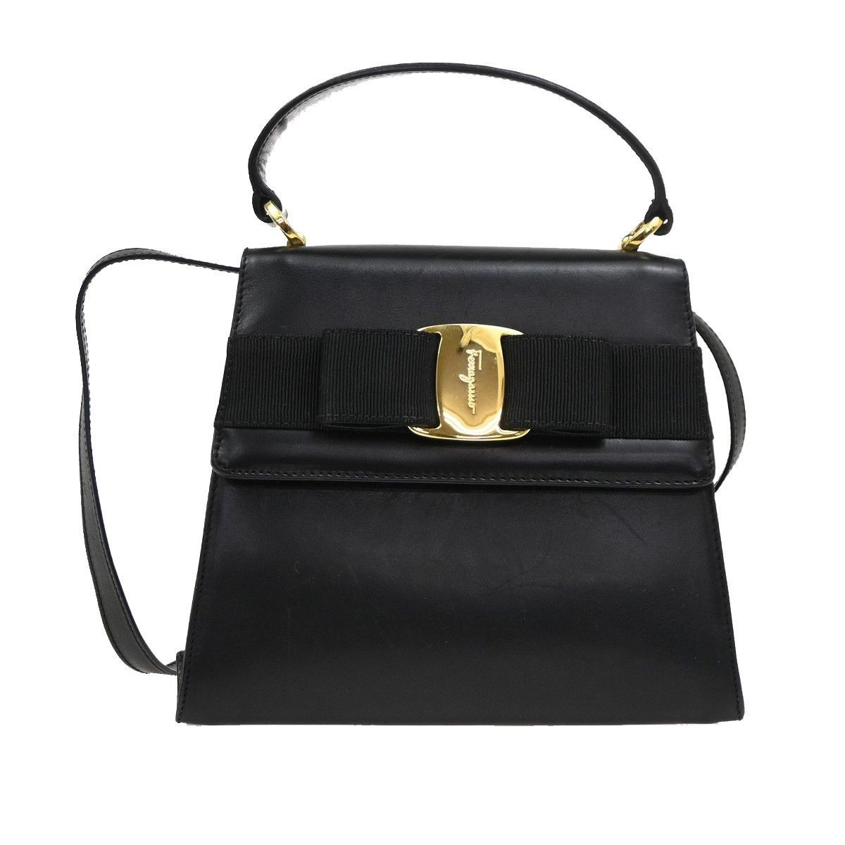 Salvatore Ferragamo Salvatore Ferragamo Vintage Vara Bow Top Handle Bag Leather Size ONE SIZE - 1 Thumbnail