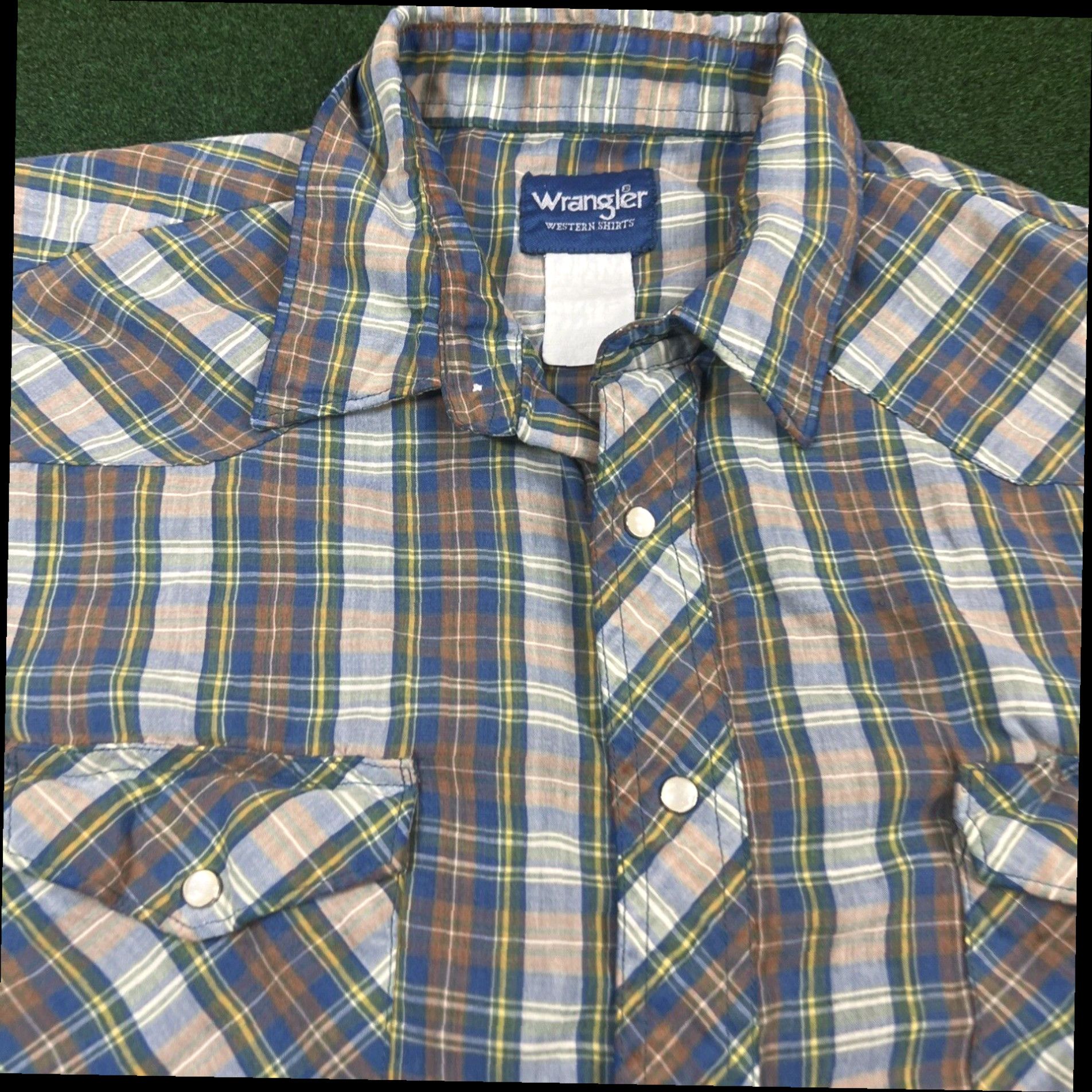 Wrangler Vintage Wrangler Mens Size XXL LongSleeve Pearl Snap Plaid Western Shirt Size US XXL / EU 58 / 5 - 5 Thumbnail