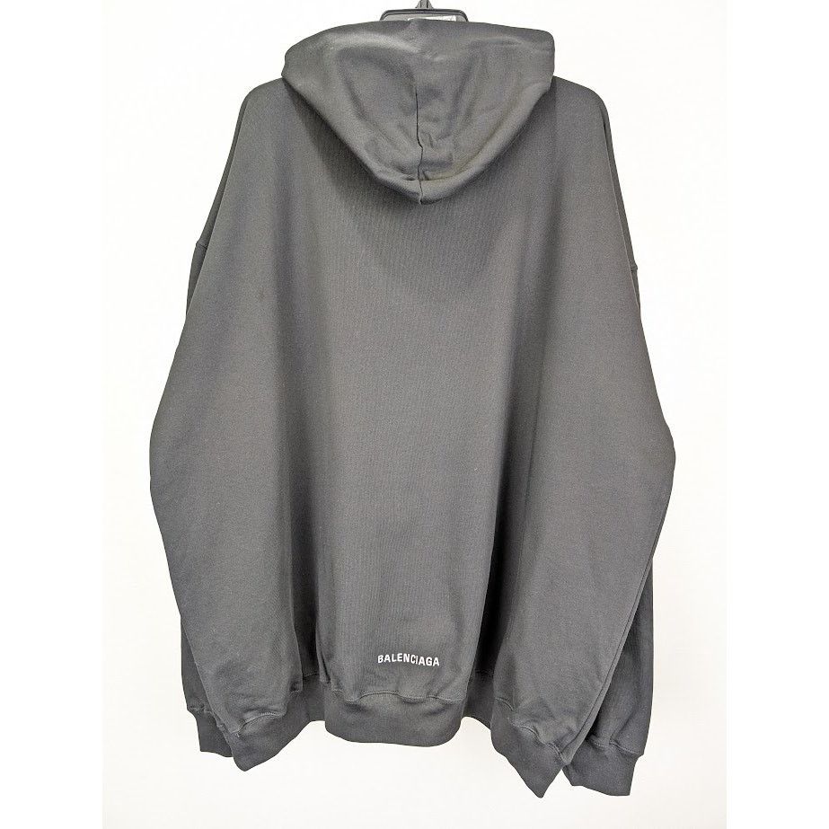 Balenciaga o1rshd1 Moll Bouclet Large Fit Hoodie in Black/White Size US S / EU 44-46 / 1 - 9 Thumbnail
