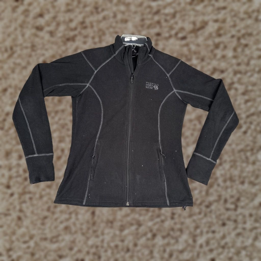 Mountain Hardwear Mountain Hardwear Jacket Womens Small Black Fleece Full Zip Pockets Outdoor Poly Size S / US 4 / IT 40 - 1 Thumbnail