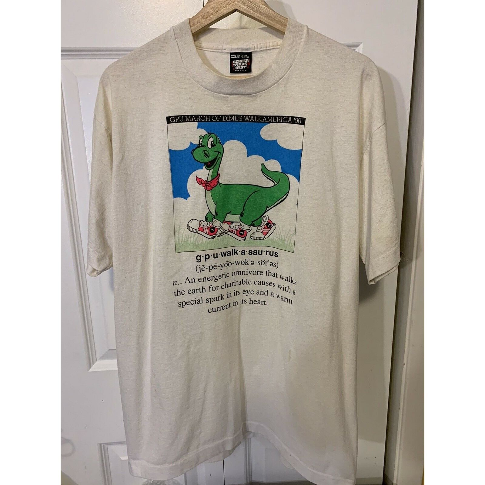 Other Vintage Walkasaurus T-shirt 1990 March Of Dimes Sz XXL White Size US XXL / EU 58 / 5 - 6 Thumbnail