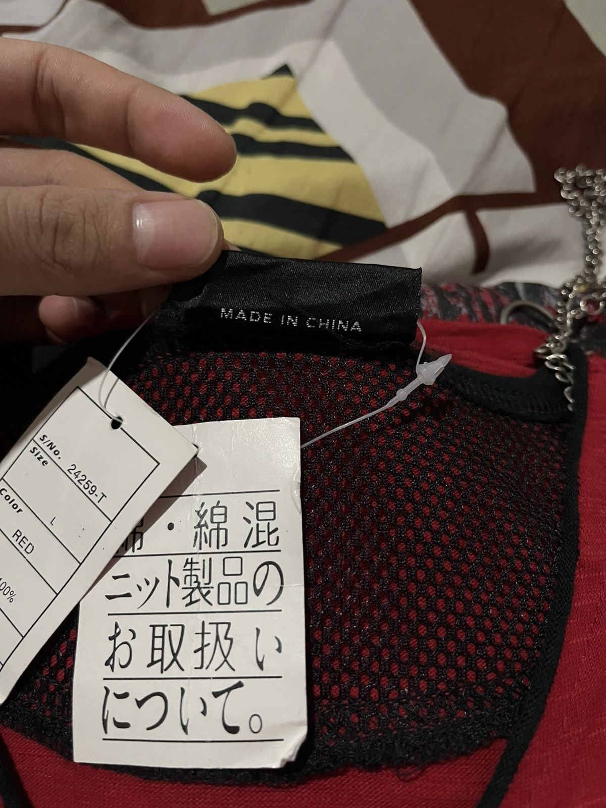 Japanese Brand × Vintage Vintage Dangerous Warning Design Punk Poem And Chains LS Size US L / EU 52-54 / 3 - 13 Thumbnail