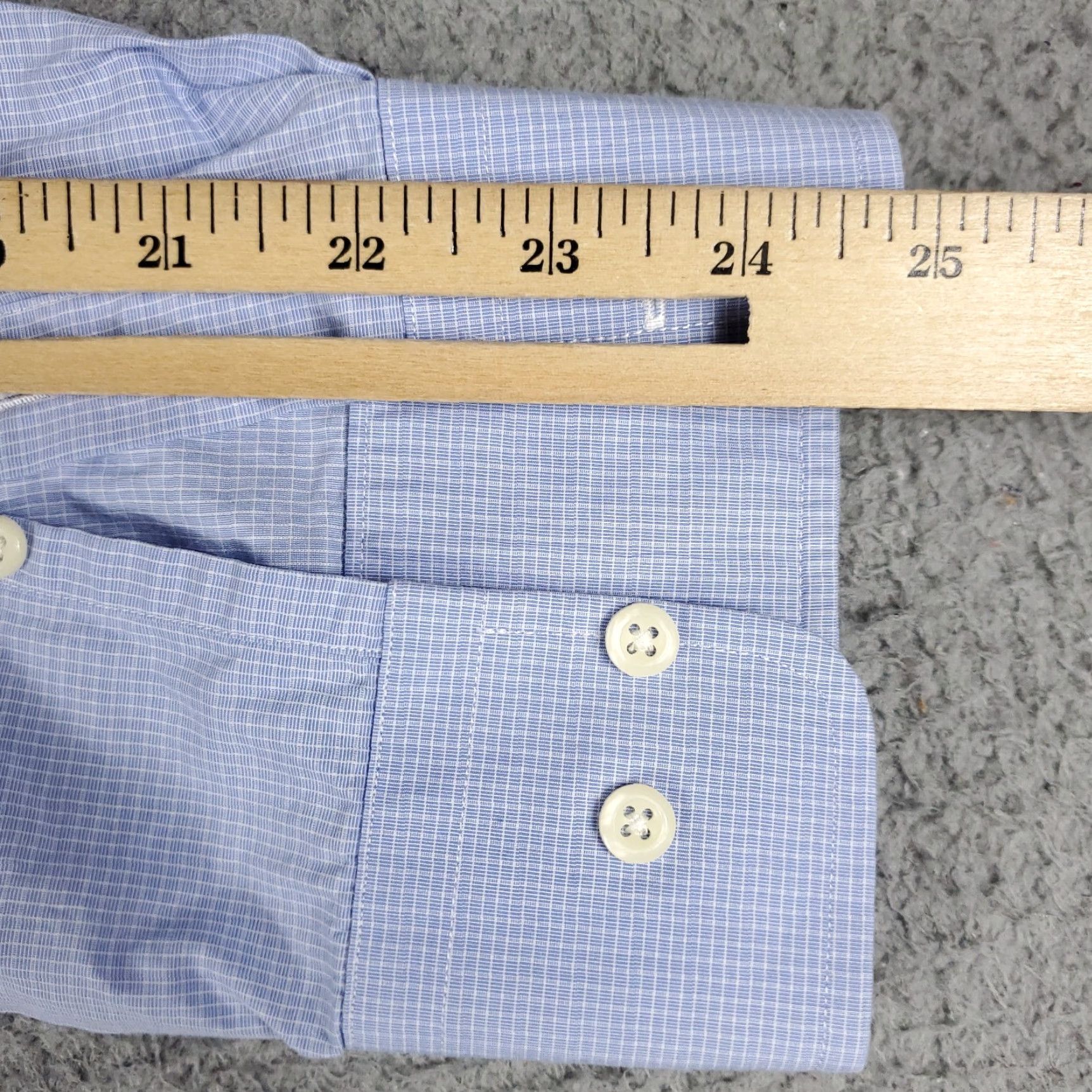 David Donahue VINTAGE David Donahue Men's Dress Shirt Long Sleeve Blue Plaid Cotton Size 15 Business Casual Men's Size 40R - 7 Thumbnail