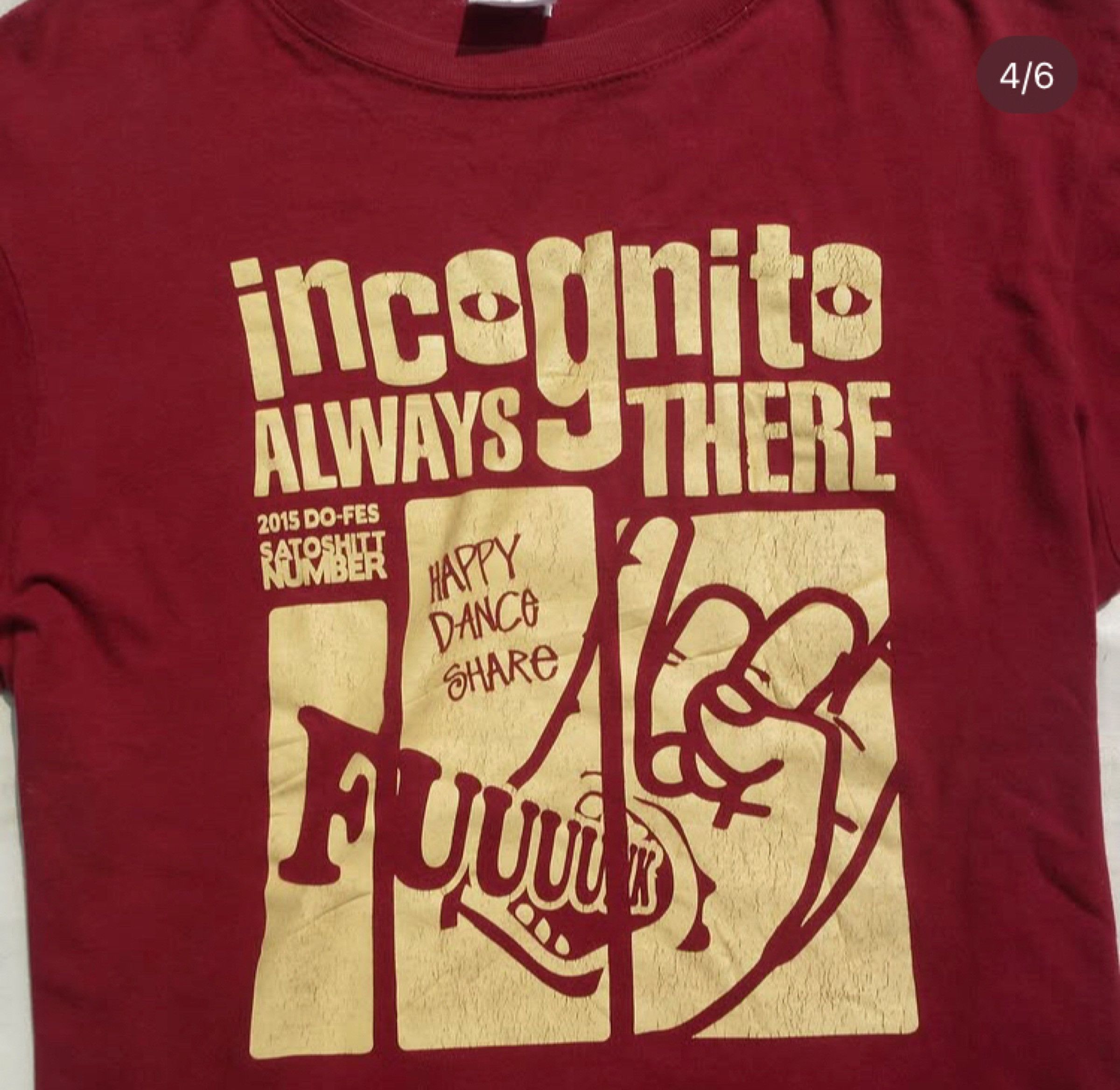 Band Tees × Jazz Cartier × Vintage Vintage Incognito always there Tshirt Tee Tour Japan 2015 Size US S / EU 44-46 / 1 - 6 Thumbnail