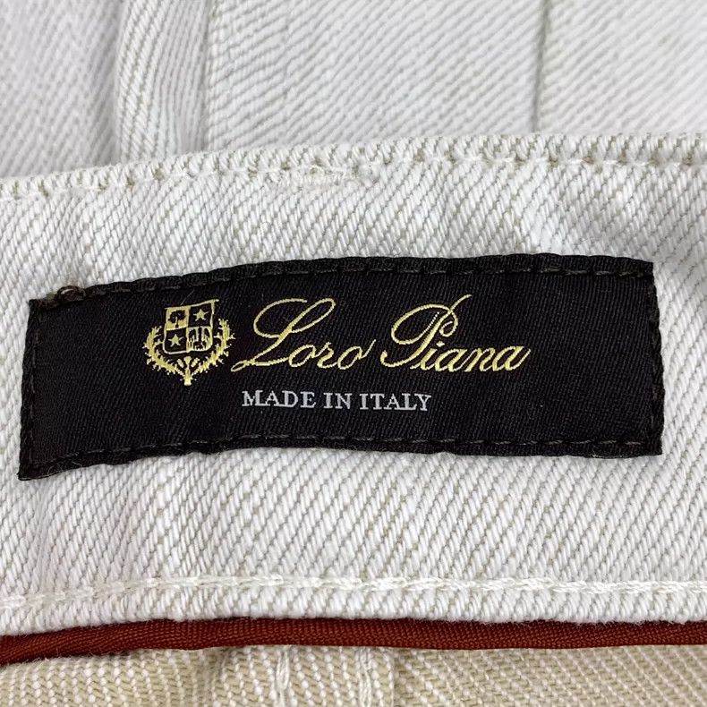 Loro Piana Loro Piana White logo leather brand cotton casual wide-leg Size 25" / US 0 / IT 36 - 6 Thumbnail