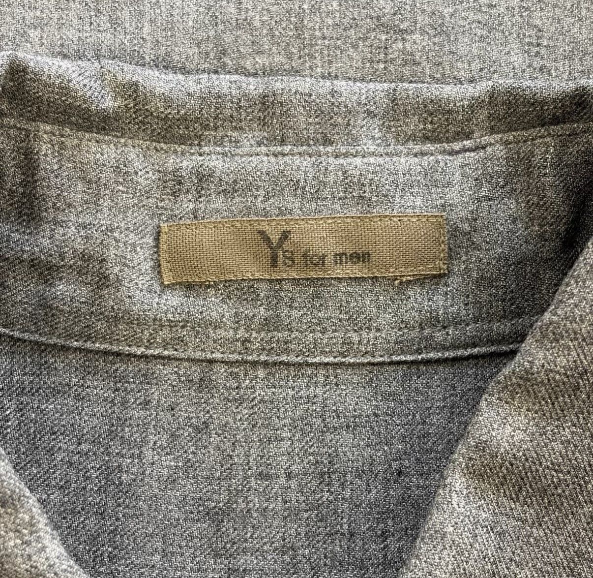 Yohji Yamamoto Yohji Yamamoto 80s Scissors Collar Grey Wool Shirt J4 Size US M / EU 48-50 / 2 - 5 Thumbnail
