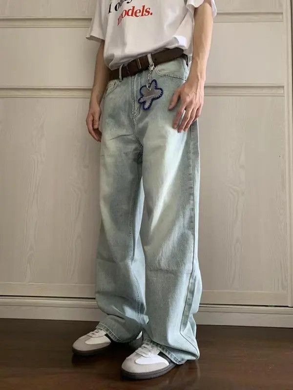 Japanese Brand Blue Washed Vintage Straight Jeans Size US 32 / EU 48 - 3 Thumbnail