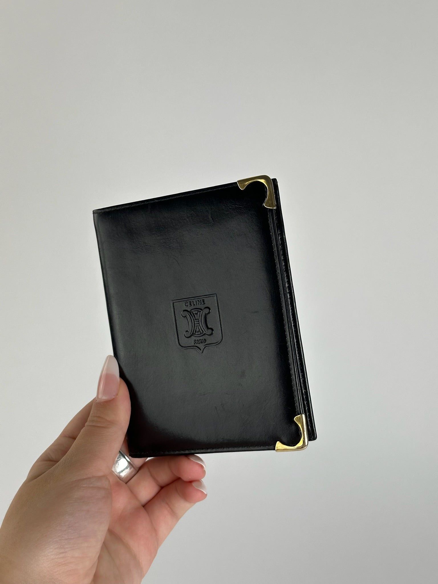 Celine Vintage Paris Foldable Leather wallet black Size ONE SIZE - 1 Thumbnail