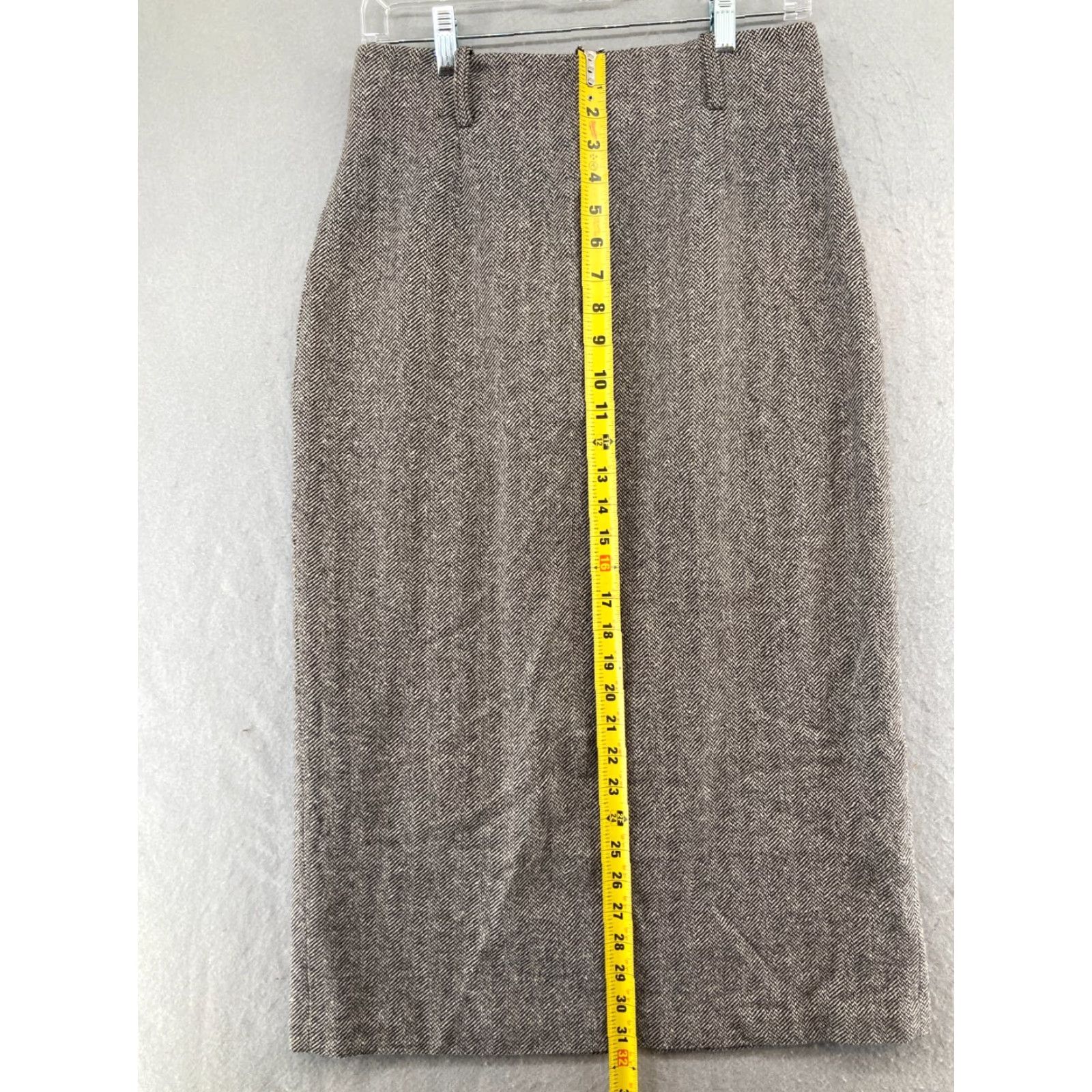 Willi Smith Willi Smith Skirt Womens Maxi Wool Black 6 Herringbone Tweed High Rise Office 80s 90s Size 28" / US 6 / IT 42 - 5 Thumbnail